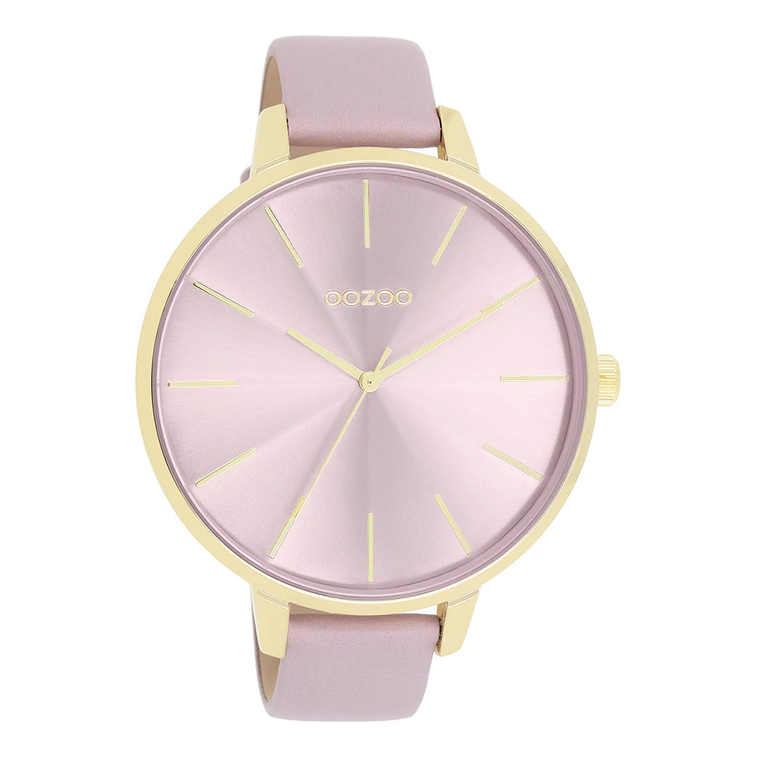 Oozoo XL Damenuhr C11348 IP-Gold Lederband Lila 48 mm