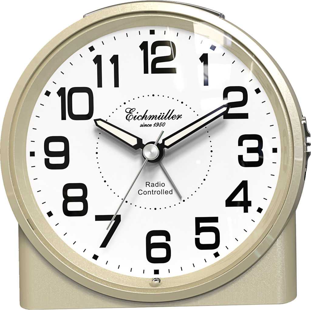 9890-10-1 Eichmüller Funkwecker goldfarben 9890-10 sehr gut ablesbar 11,5 cm