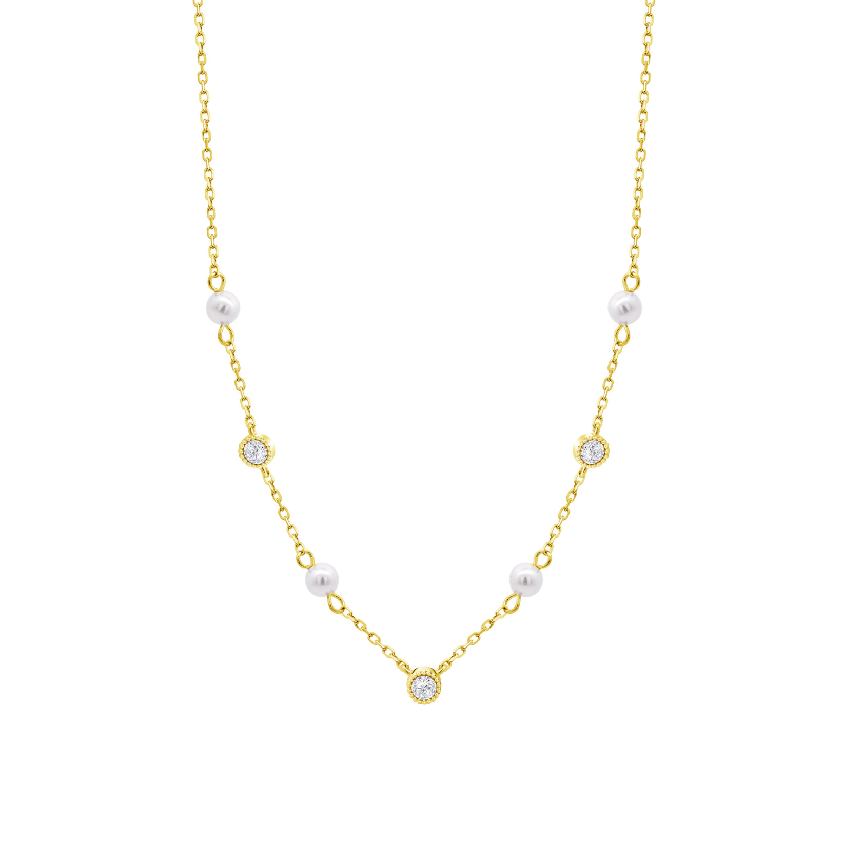 Lotus Silver Pearls Halskette LP3411-1/2 für Damen Vergoldet 42+3 cm