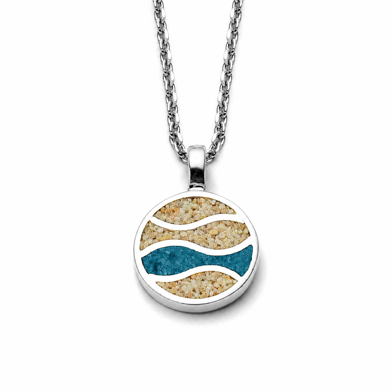 DUR Halskette K2951 „Strandwellen“ Silber Strandsand Steinsand 45 cm