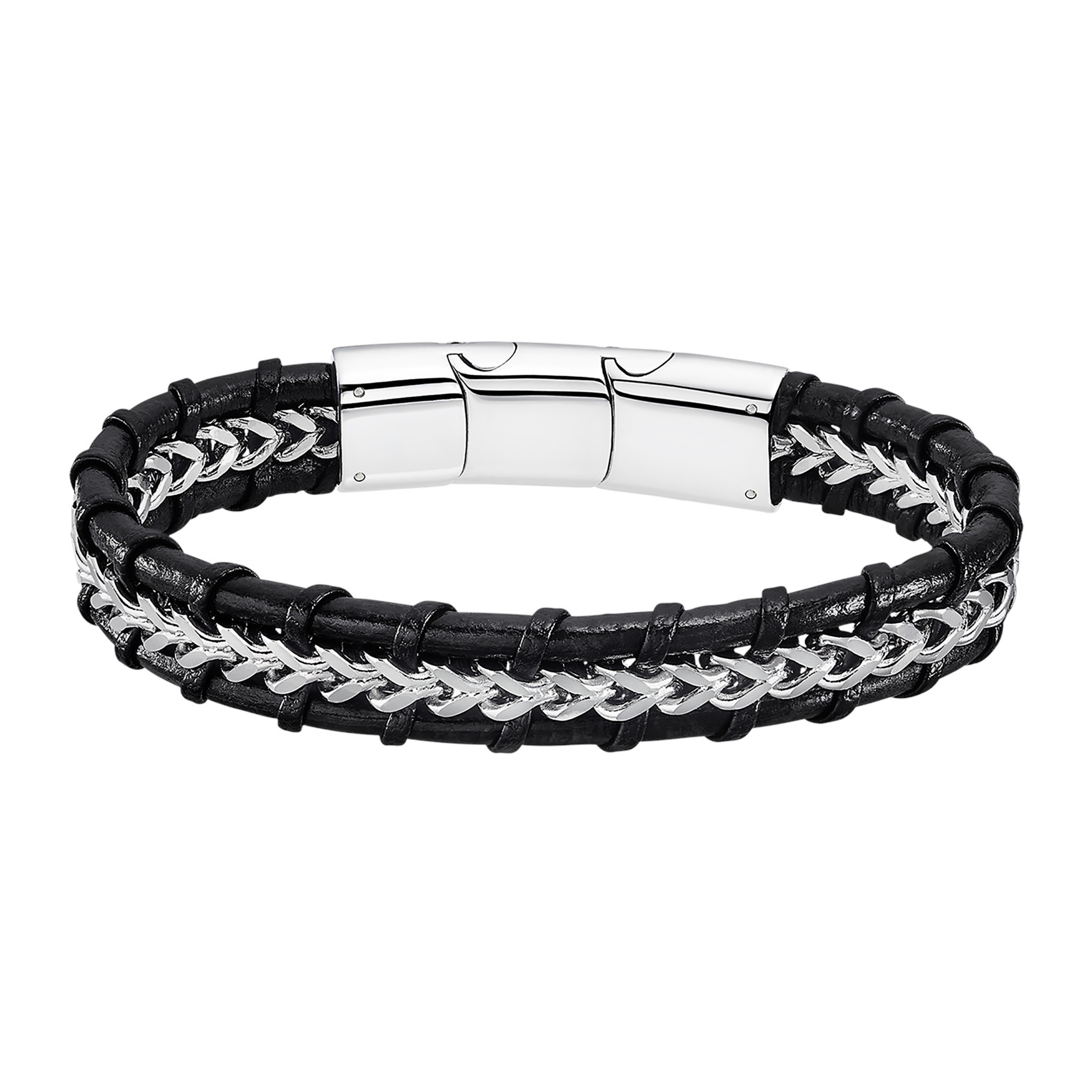 Lotus Style Iron Road Armband LS2198-2/1 Herren Edelstahl Leder 22 cm