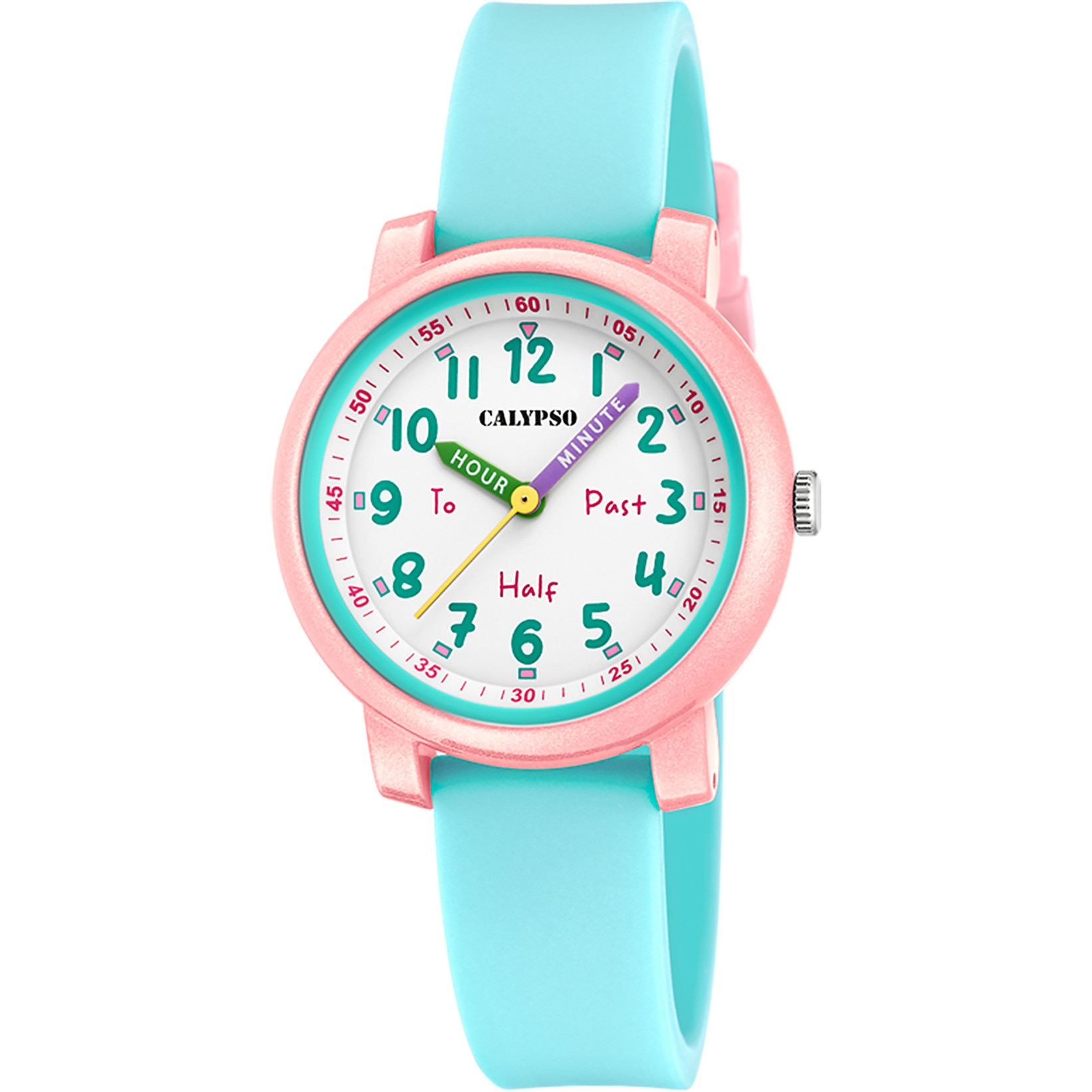 Calypso Junior Kinderuhr Lernuhr K5827-3 – Rosa/Türkis 32 mm 5 Bar