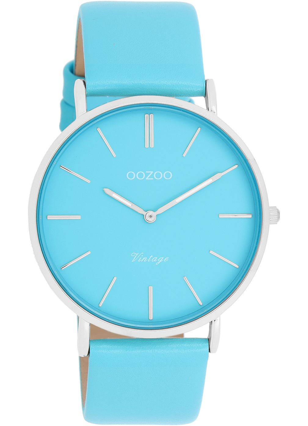 Oozoo Vintage Damenuhr C20322 Hellblau Lederband Hellblau 40 mm
