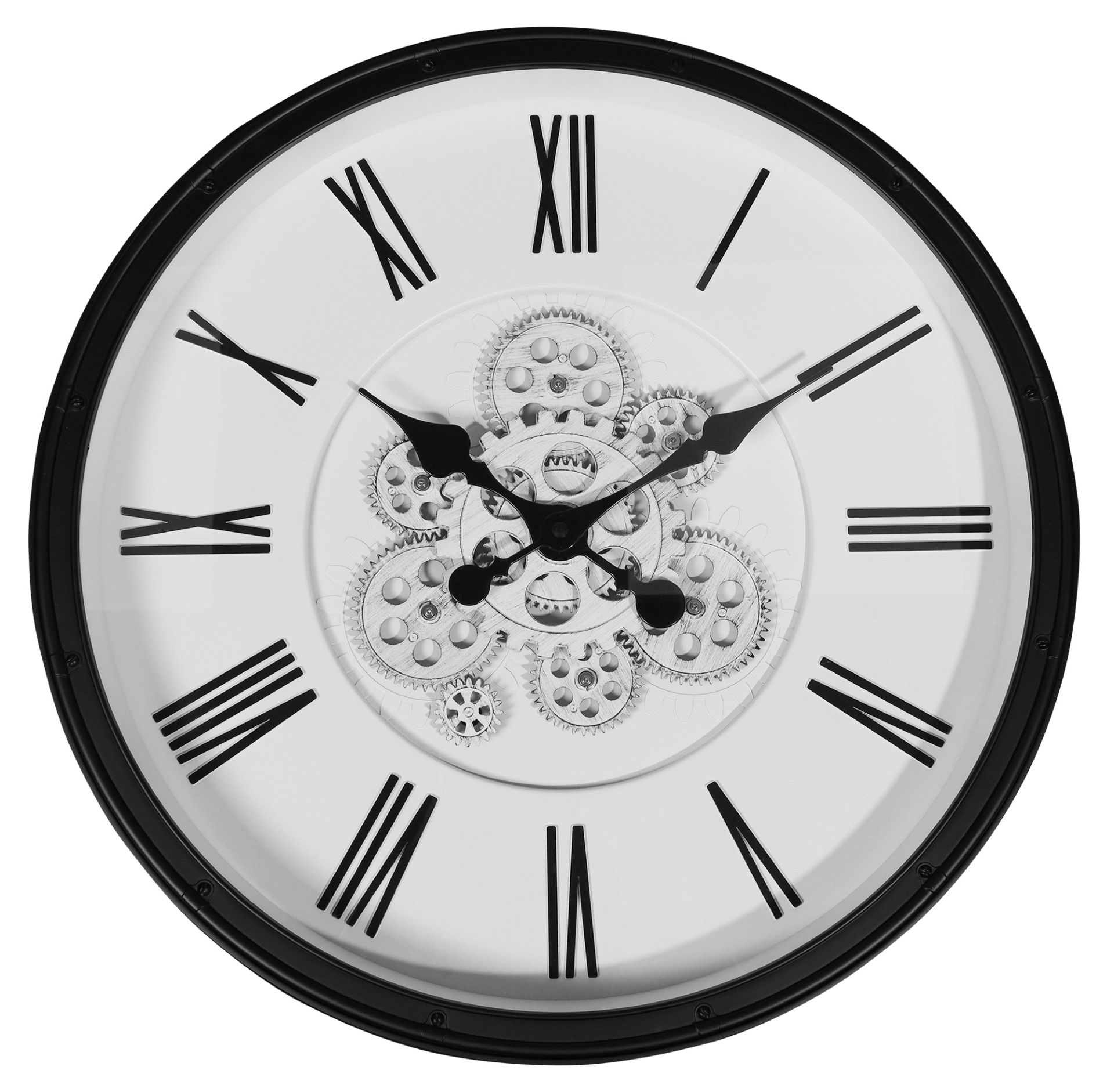 Hermann Jäckle Wanduhr 3099C – Industrial Vintage mit offenem Räderwerk 50,5 cm