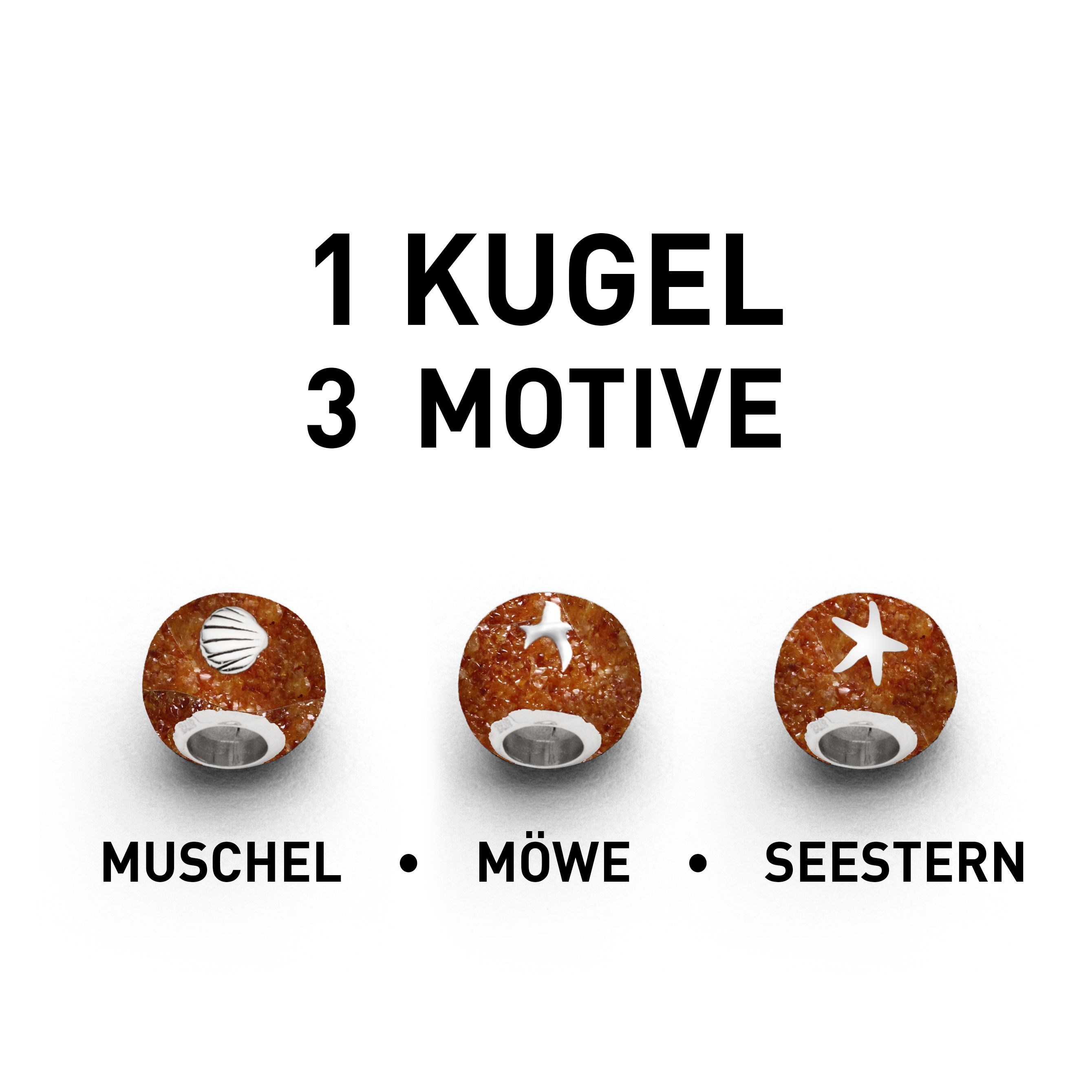 DUR Anhänger P3547 „Bead Bernstein" Muschel Möwe Seestern 11 mm