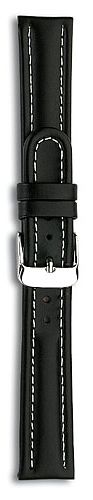Eichmüller 253 XL Lederband Uhrenarmband gepolstert 18,20, 22 oder 24 mm schwarz Dornschliesse
