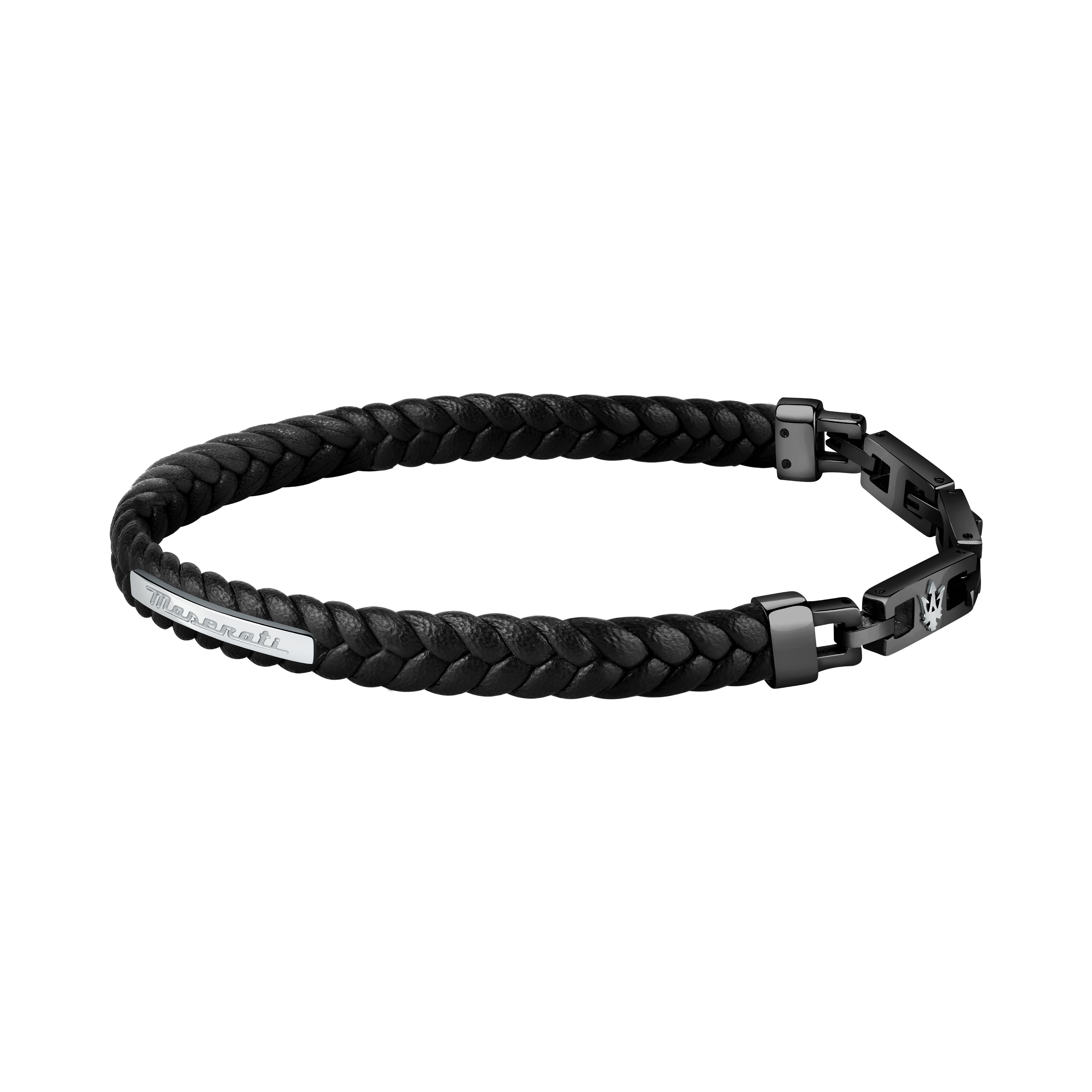 Maserati Iconic JM222AVE02 Armband für Herren Leder Schwarz