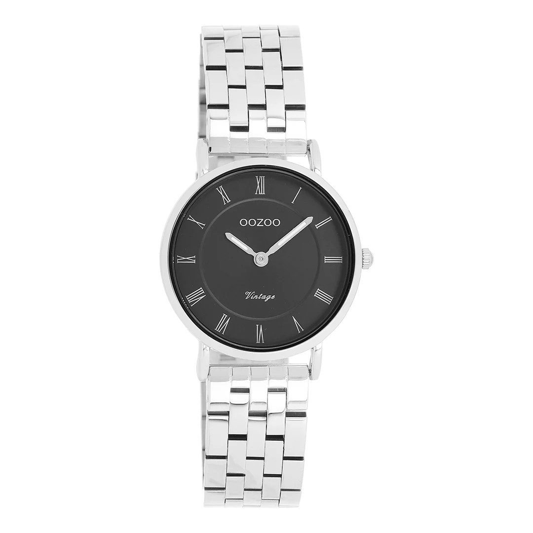 Oozoo Vintage Damenuhr C20373 Schwarz Edelstahlband 28 mm