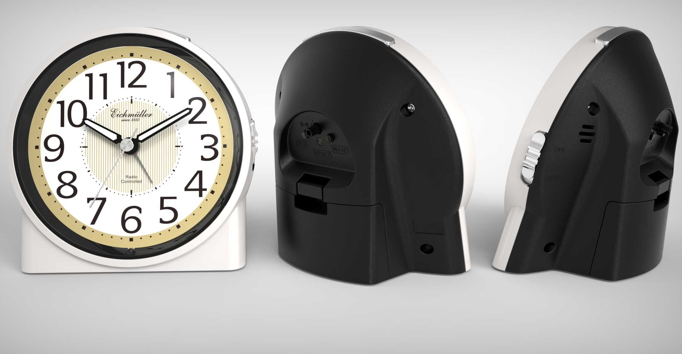 Eichmüller Funkwecker weiss 9863-02 Rückseite