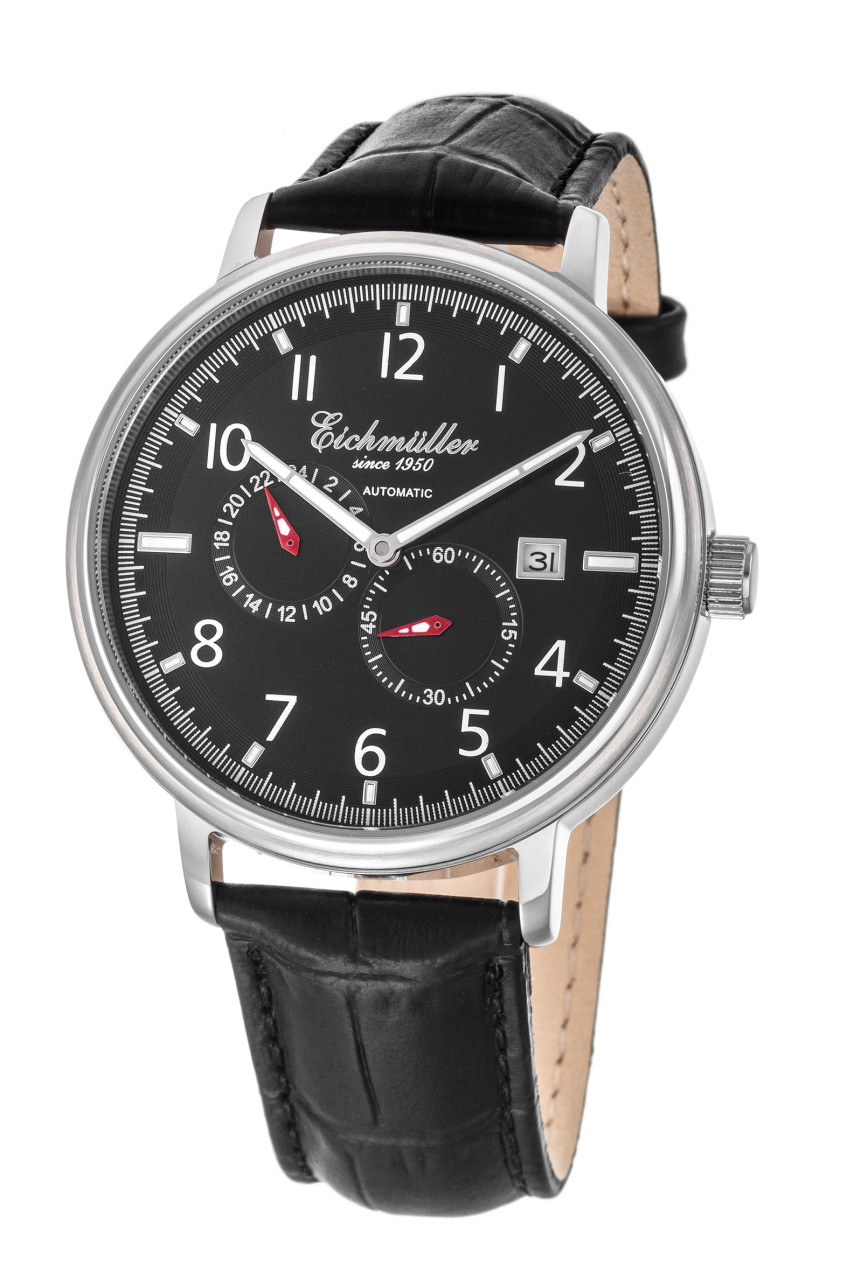 Eichmüller Automatikuhr RE7025 Schwarz Lederband 42 mm