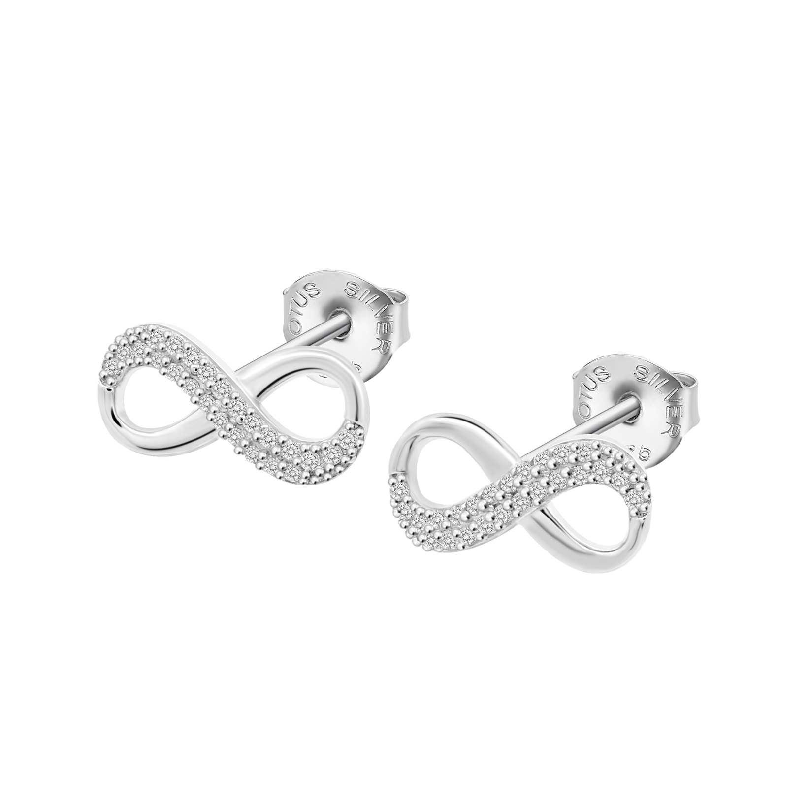Lotus Silver Essentials Ohrstecker LP3614-4/1 – Infinity 925 Silber Zirkonia 14 mm
