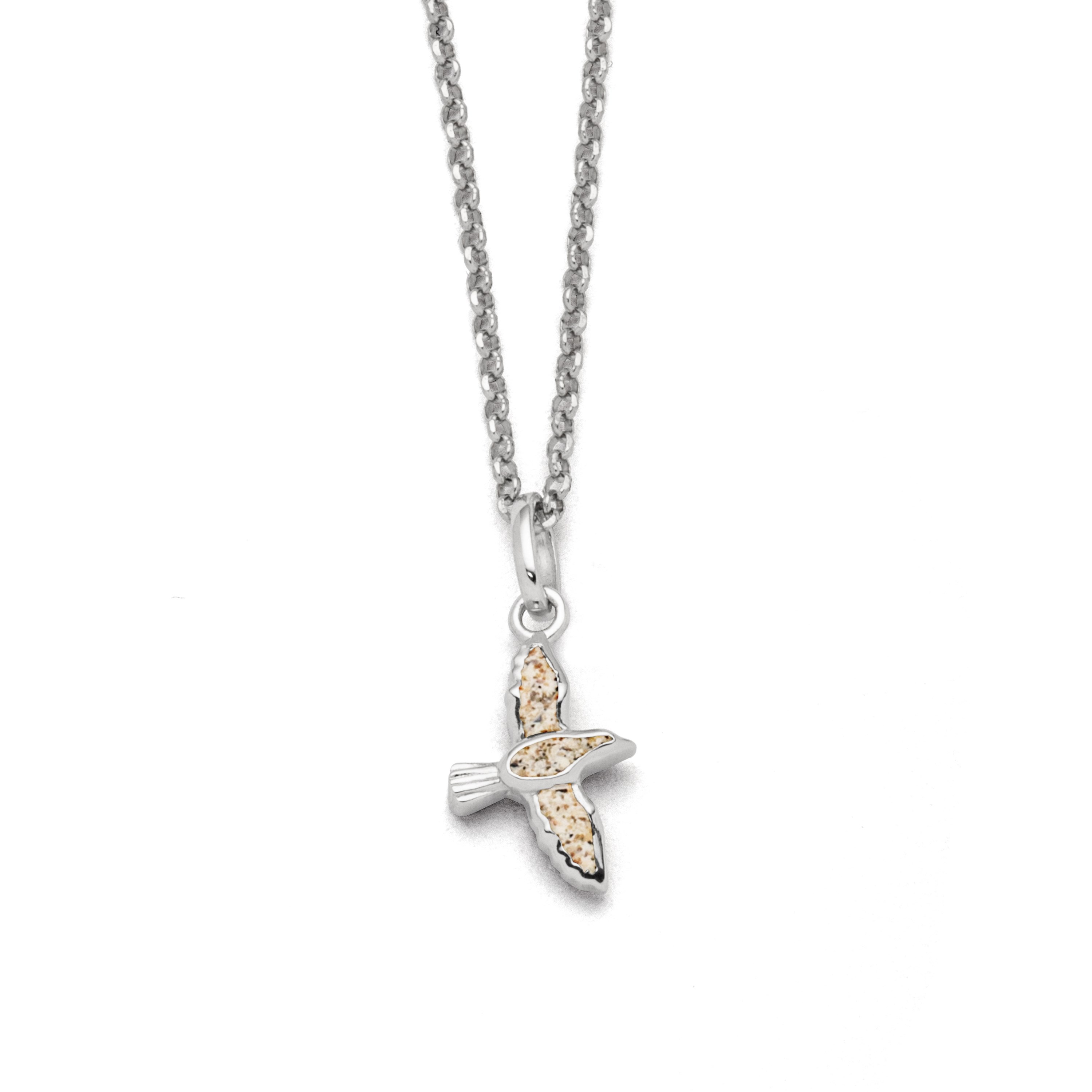 DUR Halskette K3003 „Möwe" 925Silber Strandsand 45 cm