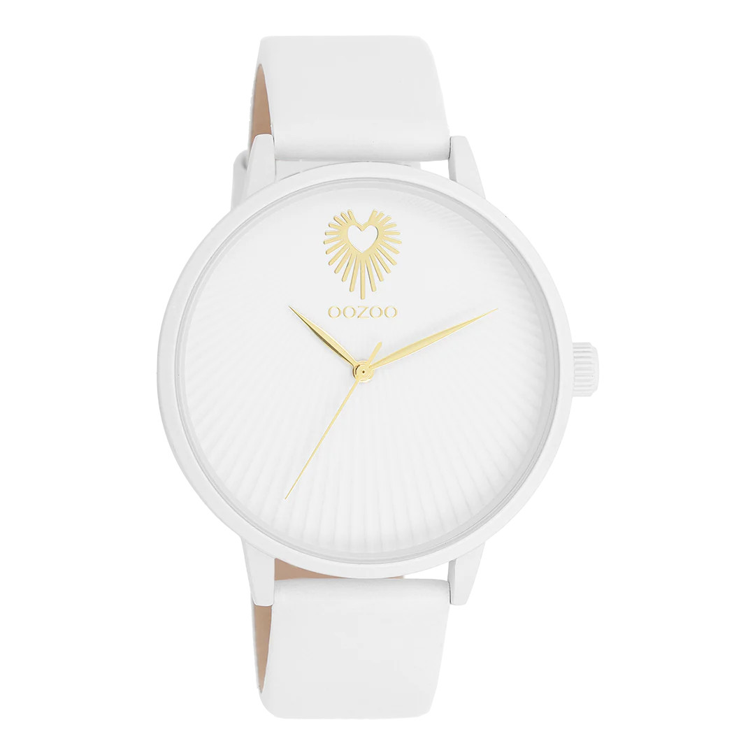 Oozoo Damenuhr C11343 Weiss Lederband 42 mm