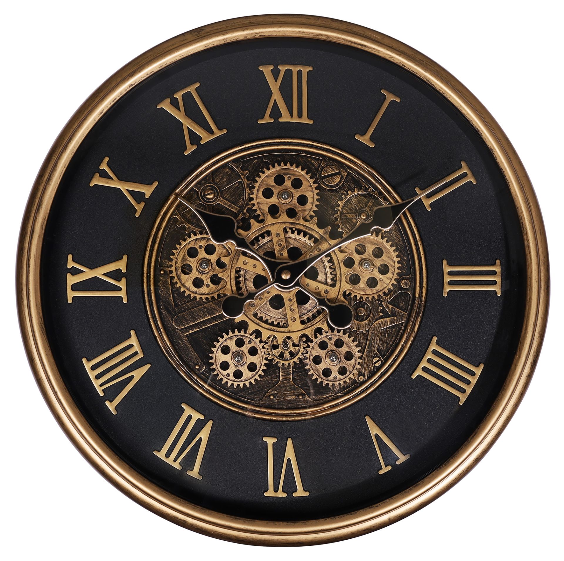 Hermann Jäckle Wanduhr 3116B – Skelett Wanduhr Industrial Vintage Roségold Schwarz 41 cm