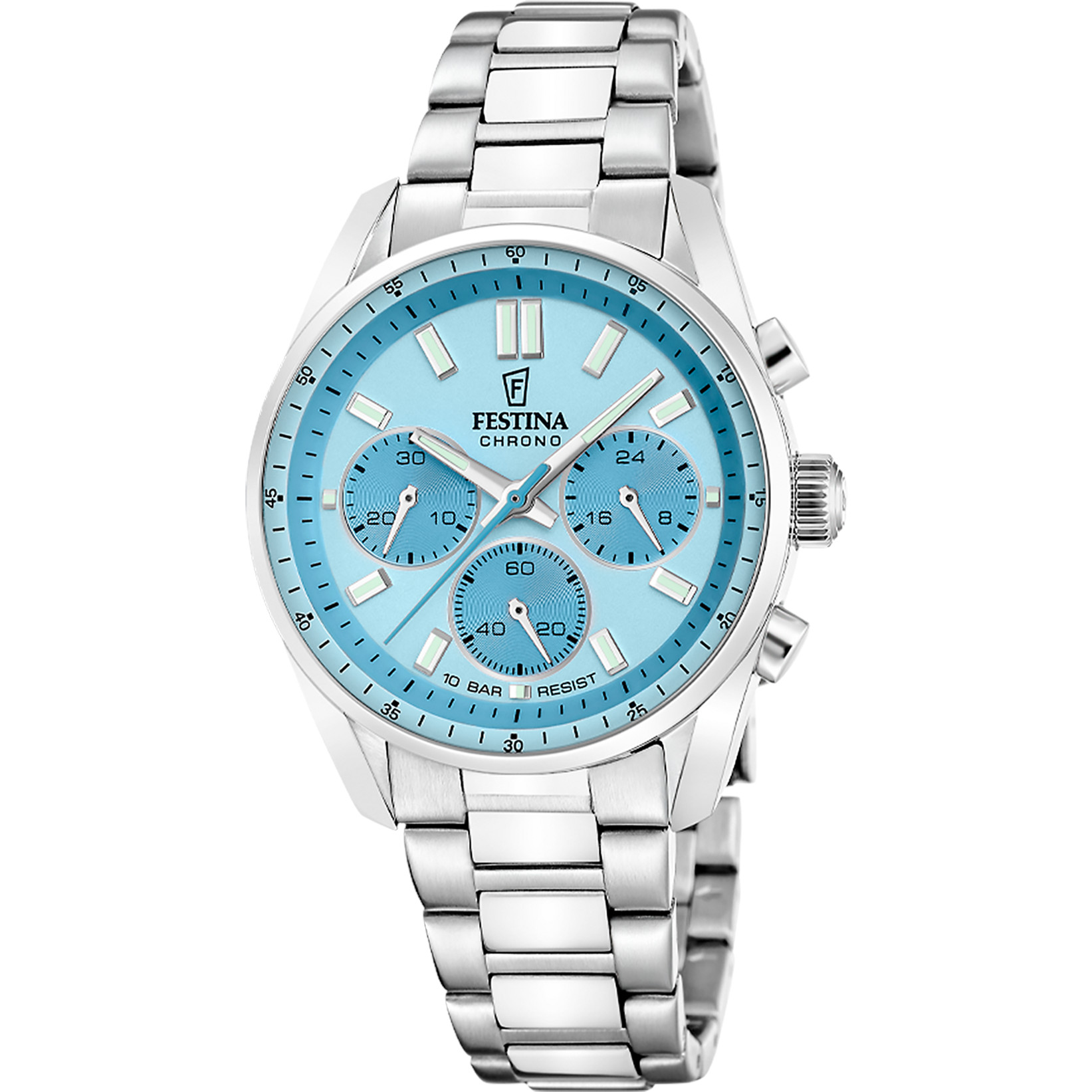 Festina Boyfriend Damen Chrono F20753-2 Blau Edelstahlband 37,5 mm