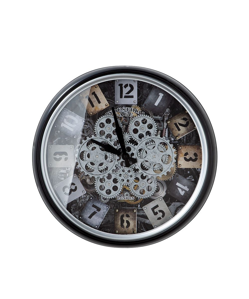 Gilde Wanduhr "Steam" 50360 Drehende Zahnräder - 51 cm