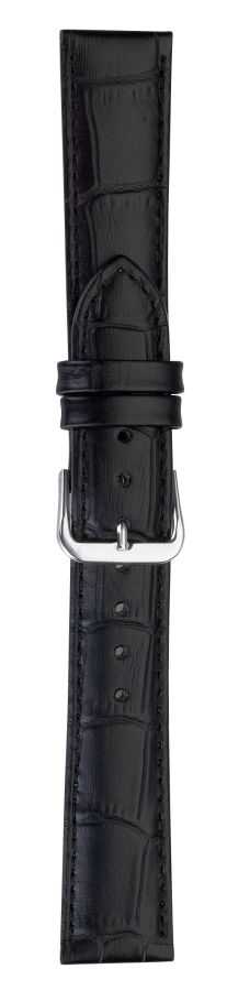 332-1 Eichmüller 332 Leder Uhrenband 12,14,16,18,20 oder 22 mm schwarz Alligatorprägung Dornschließe
