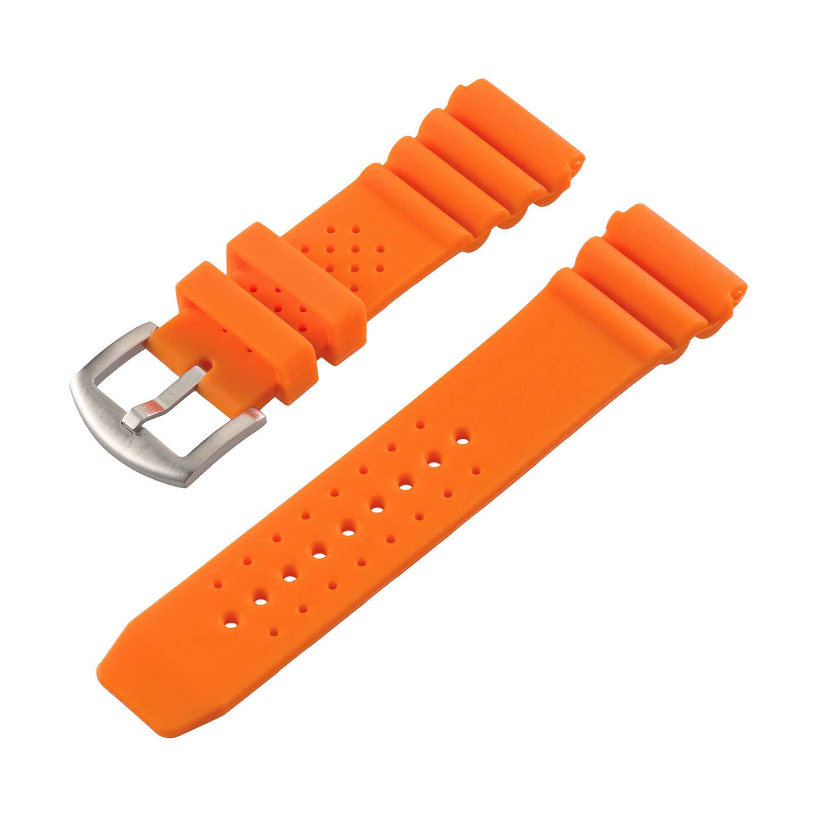 Tauchmeister PU-Armband Ersatzband orange mit Dornschließe 24 mm