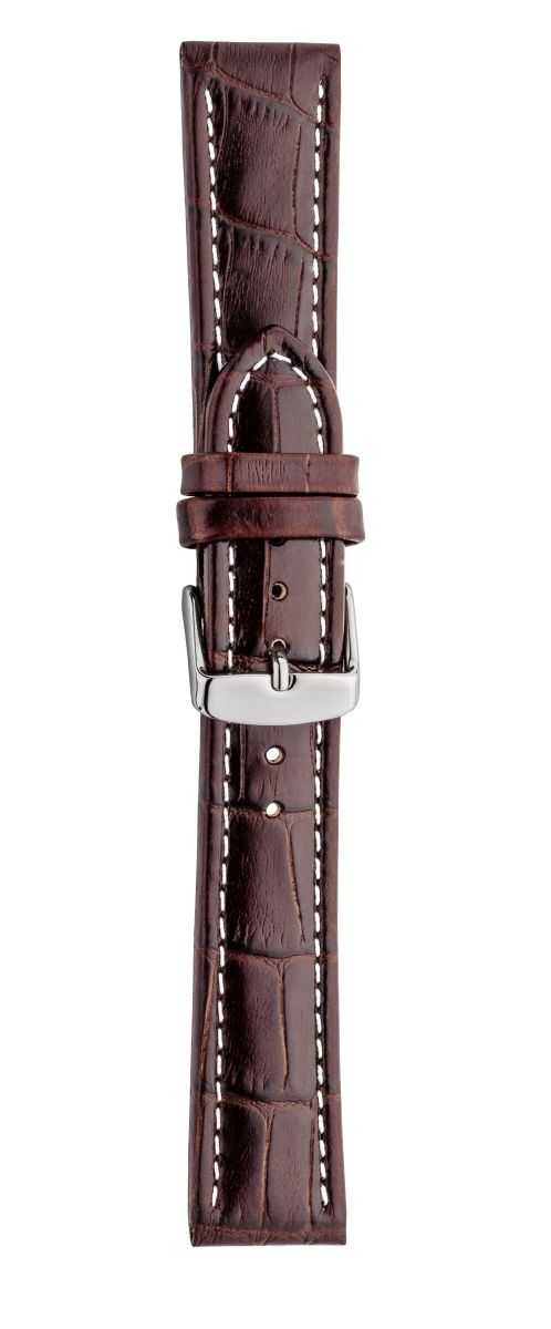 722 Eichmüller Lederband Uhrenarmband 18,20,22 oder 24 mm braun Alligator-Narbung Dornschiesse