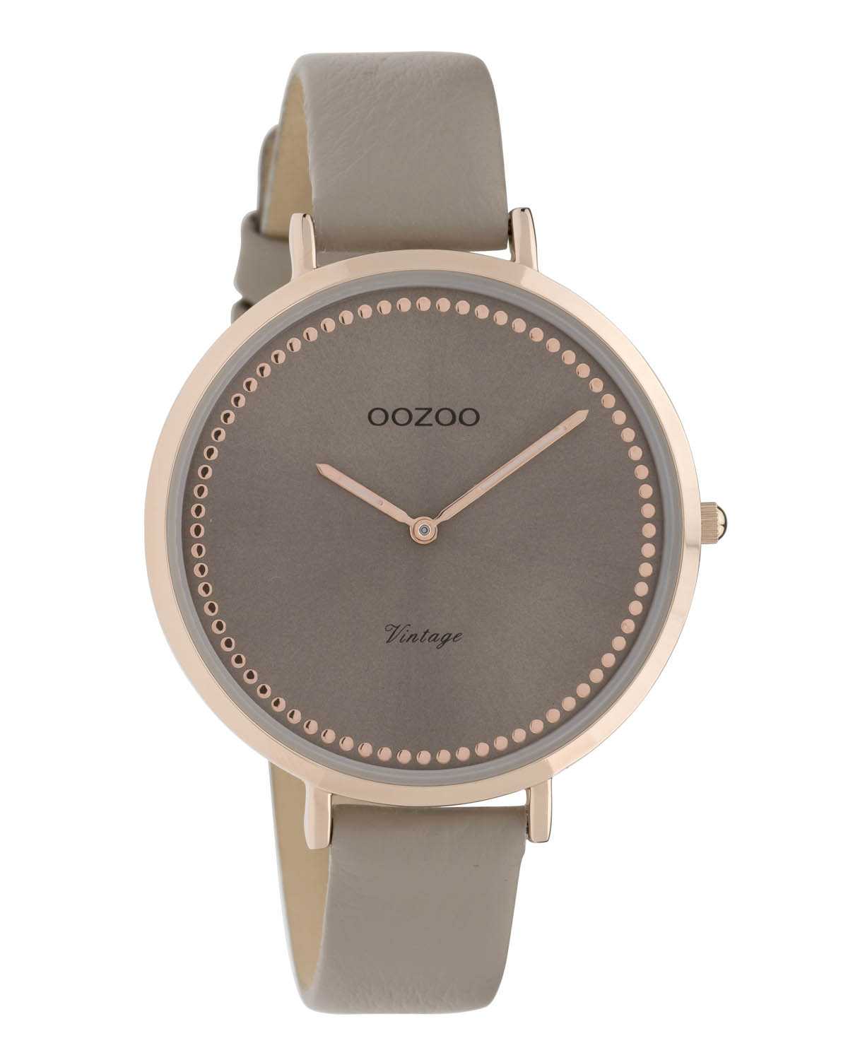 Oozoo Ultra Slim Damenuhr C9850 Rose Taupe Lederband 40 mm