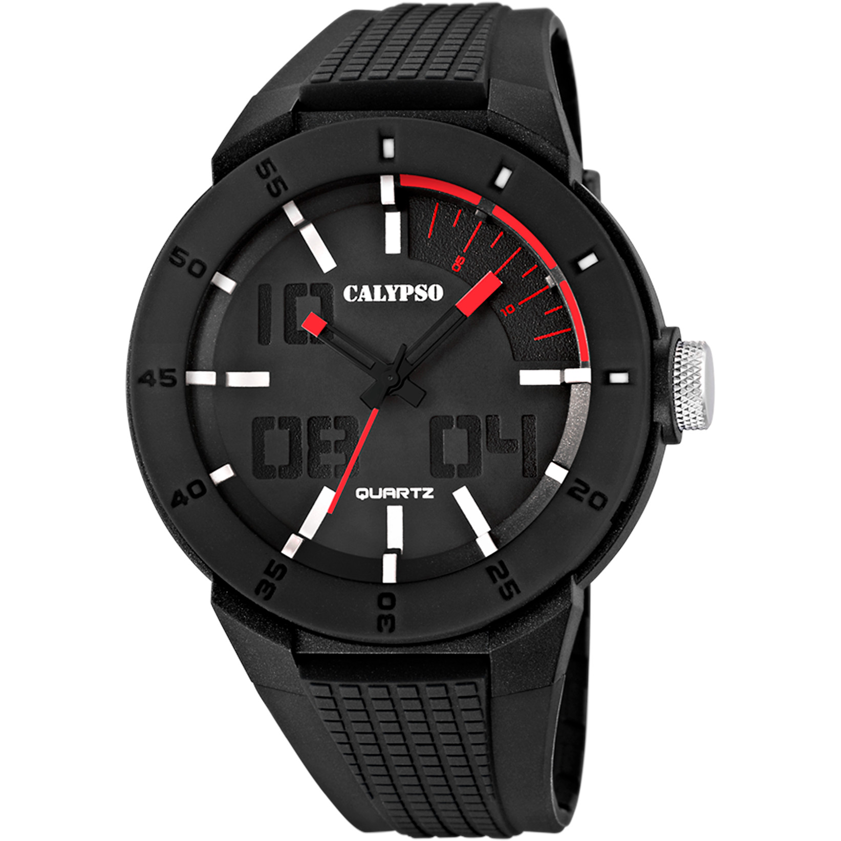 Calypso Street Style Herrenuhr K5629-2 Kunststoffband Schwarz 49,1 mm