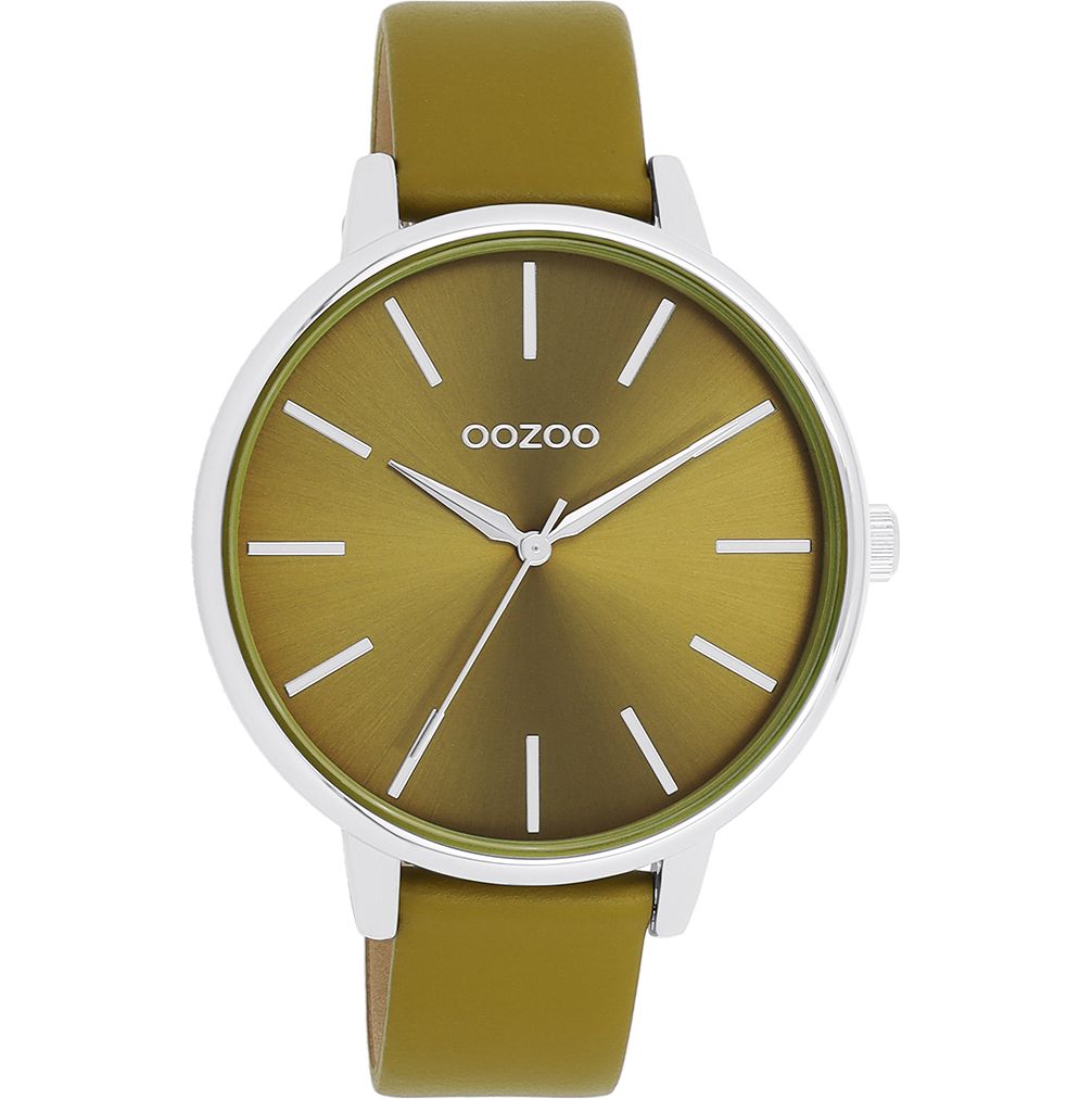 Oozoo Damenuhr C11298 Olivgrün Lederband 42 mm
