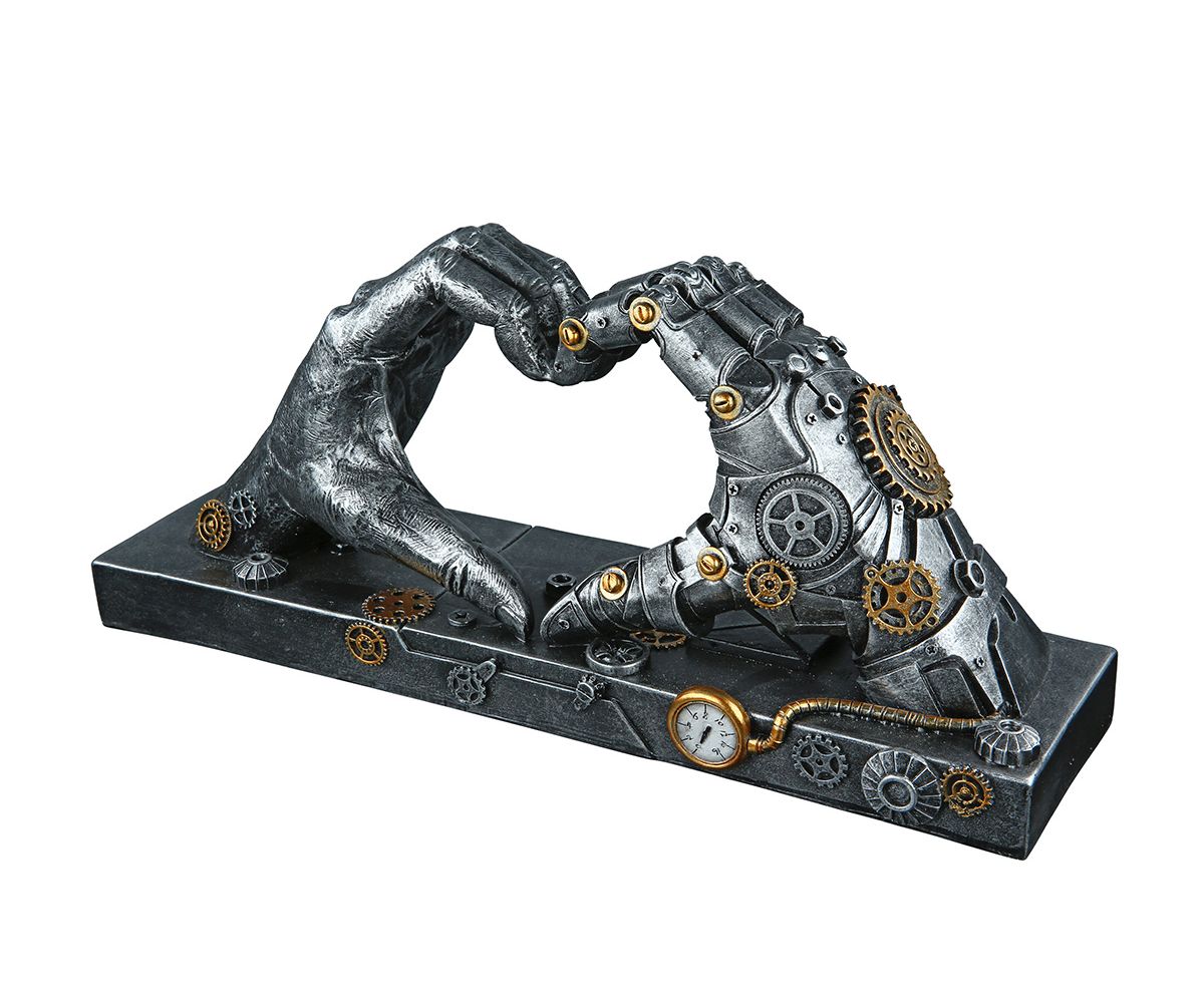Gilde Dekoobjekt Herz "Steampunk Hand" Händemotiv 37049 - 35x16 cm