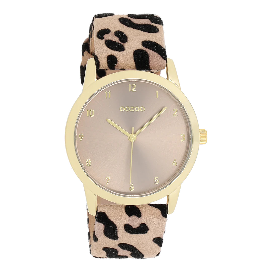 Oozoo Damenuhr C11372 IP-Gold/Taupe Lederband Taupe 38 mm