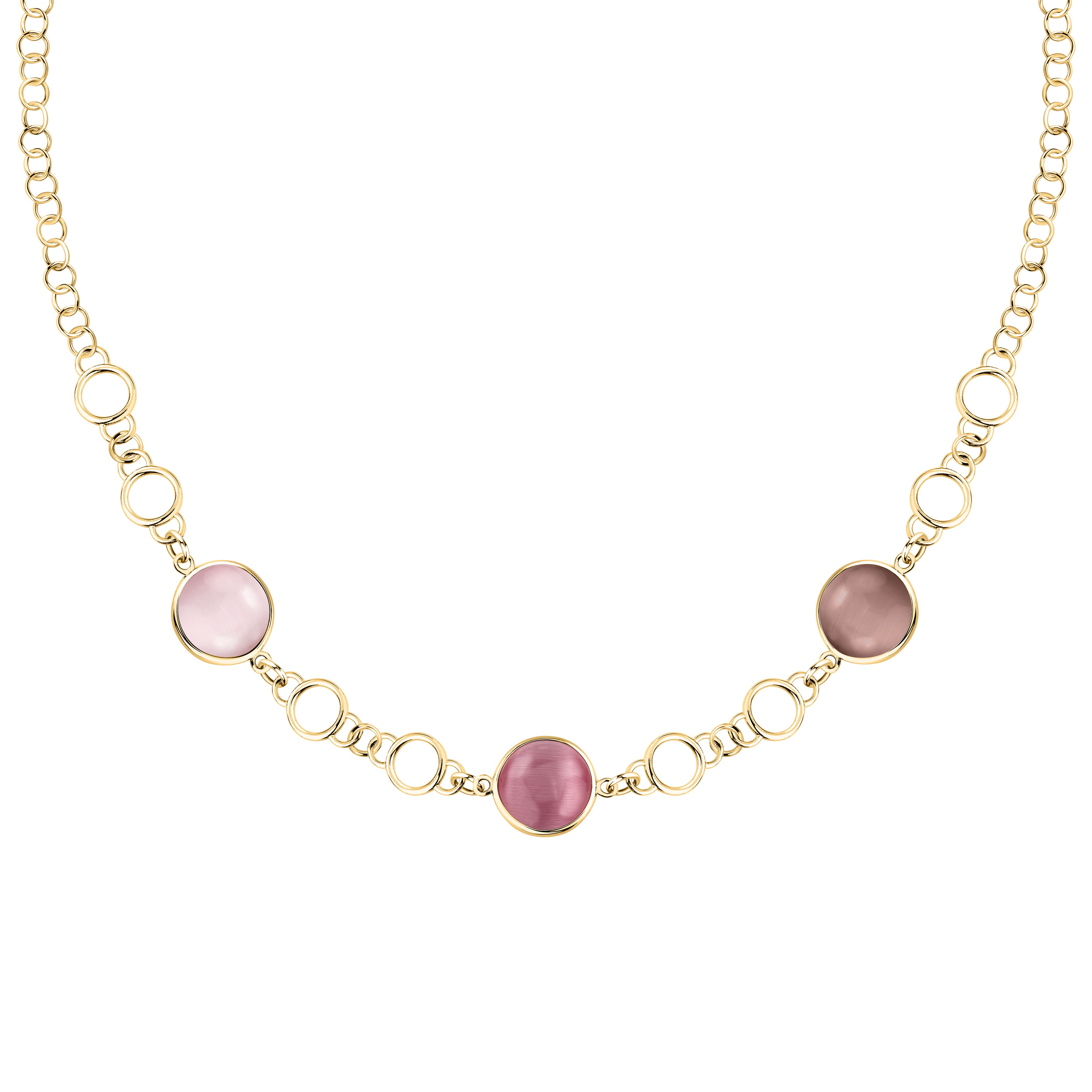 Morellato Venezia Halskette SAZM14 – Vergoldetes 925 Silber mit Katzenaugensteinen 45 cm