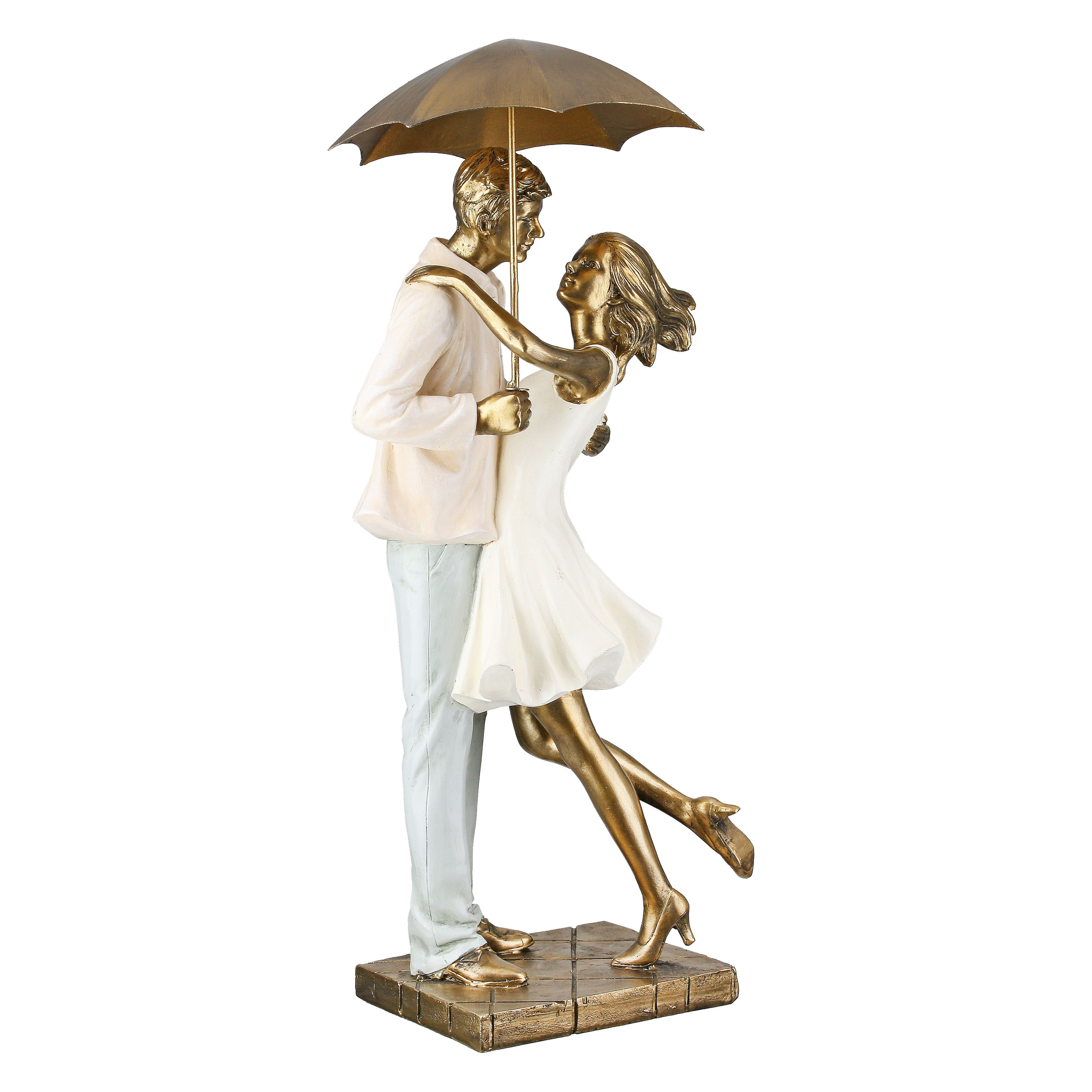 Gilde Dekoobjekt Skulptur Paar "Love in the rain" 55134 Poly 39 cm