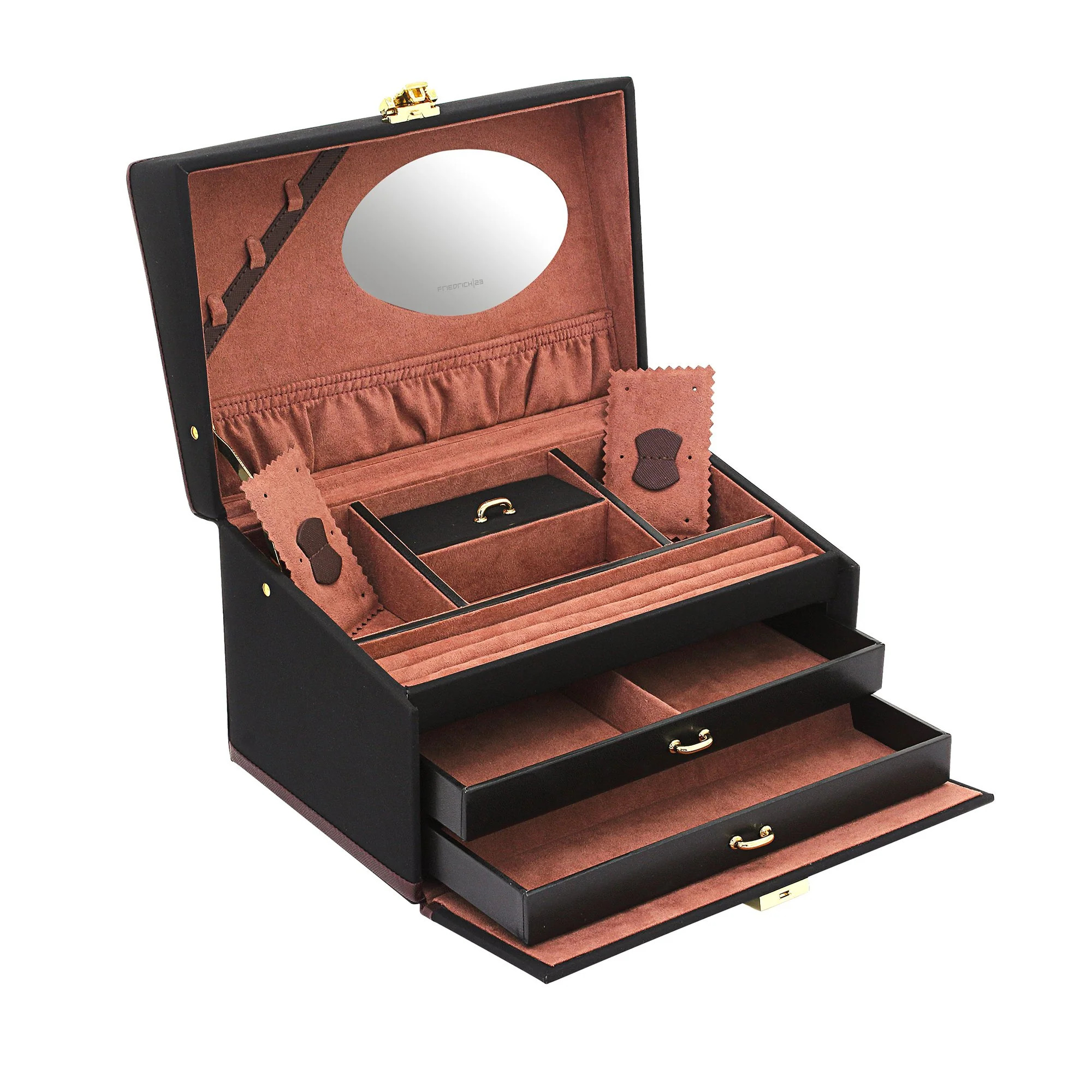 Friedrich23 23334-2 Copenhagen 2.0 Schmuckkoffer Schwarz Rouge