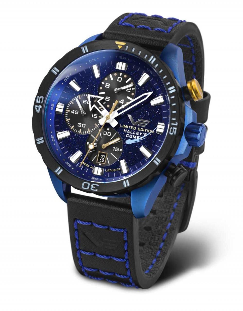 Vostok Europe Halley’s Comet 320E694 – Limited Edition Chronograph Blau Aventurin 47 mm