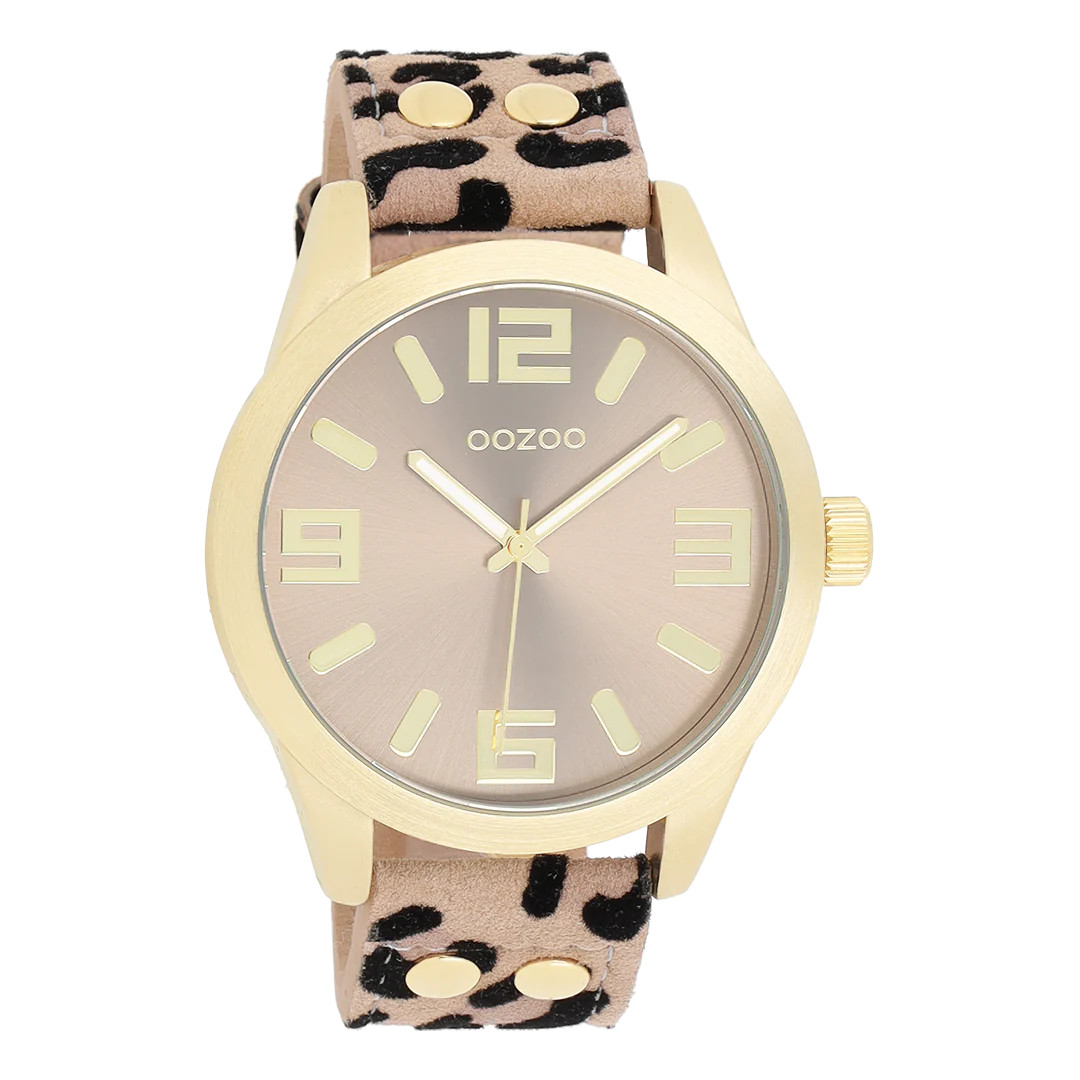 Oozoo Damenuhr C1097 IP-Gold/Taupe Animalprint Lederband 46 mm Oozoo Damenuhr C1097 IP-Gold/Taupe Animalprint Lederband 46 mm