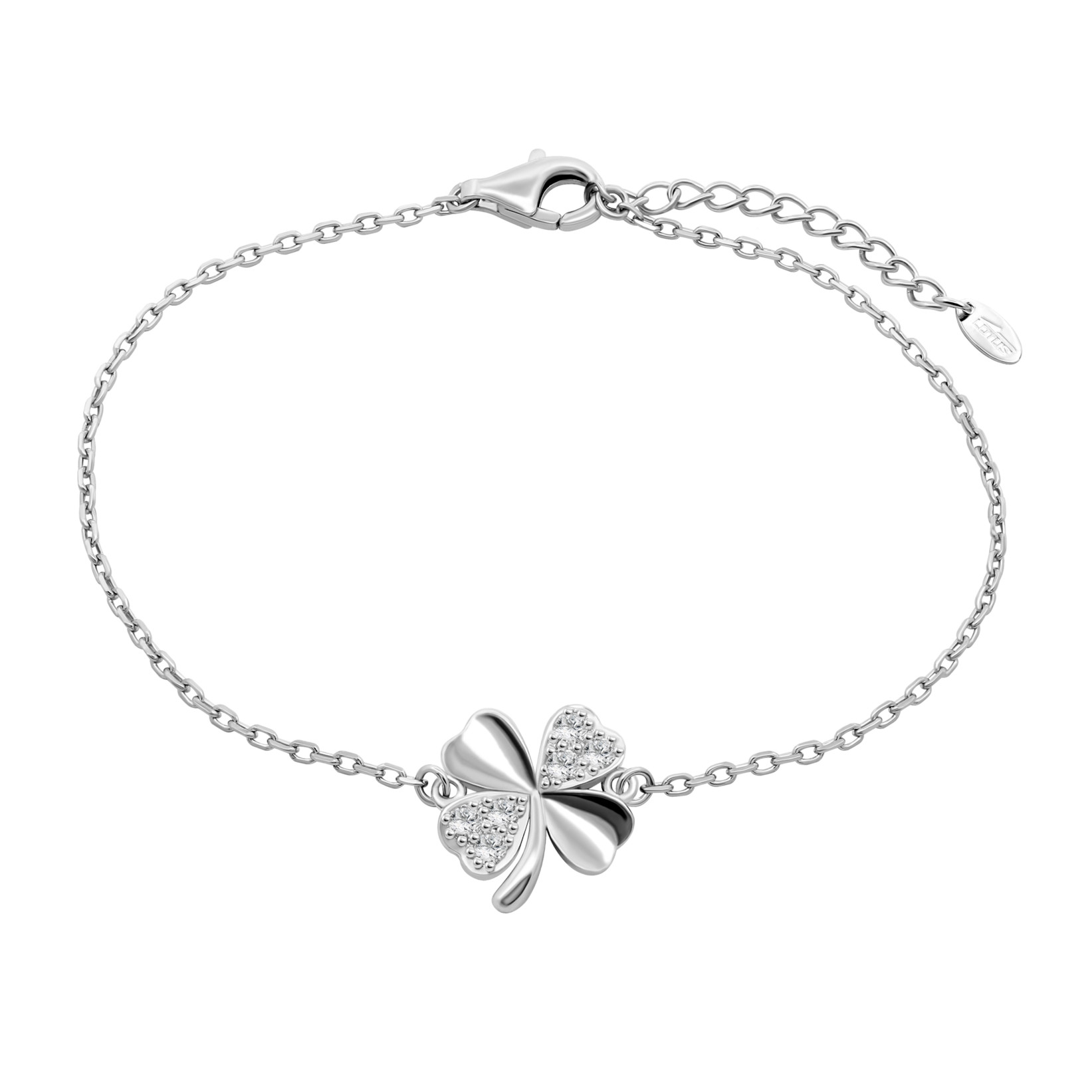 Lotus Silver Armband LP3108-2/1 Kleeblatt – 925 Silber Zirkonia, Damen 16+3 cm