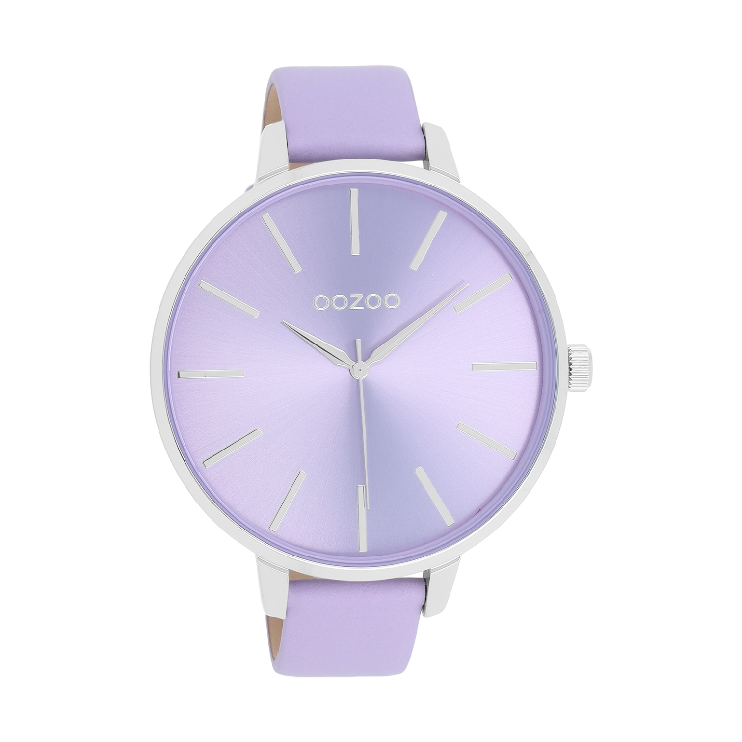 Oozoo XL Damenuhr C11072 Flieder Lederband 48 mm