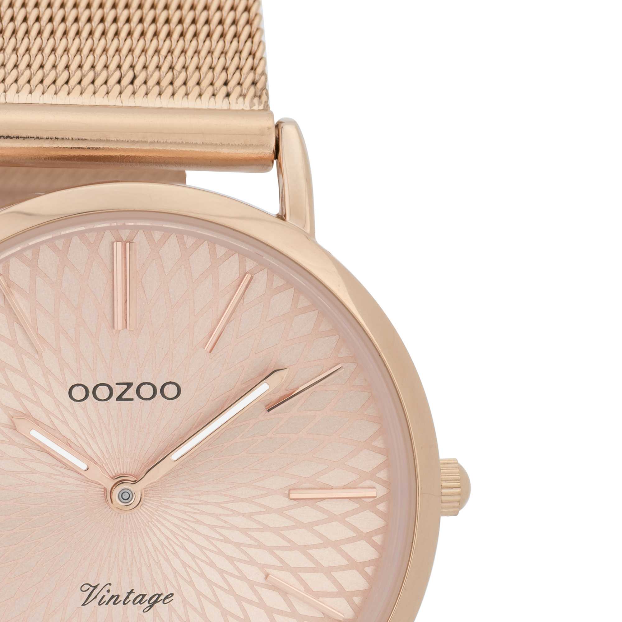 Oozoo Vintage Damenuhr C9344 - rose - Meshband - 36 mm - Zifferblatt
