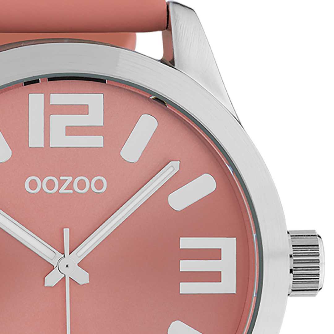 Oozoo Classic Color Line XL Armbanduhr C10675 Apricot Lederband 47 mm