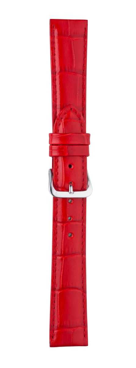 3395b4605614fc63 Eichmüller 339 Leder Uhrenband 12,14,16,18,20 oder 22 mm rot Alligatorprägung Dornschliesse