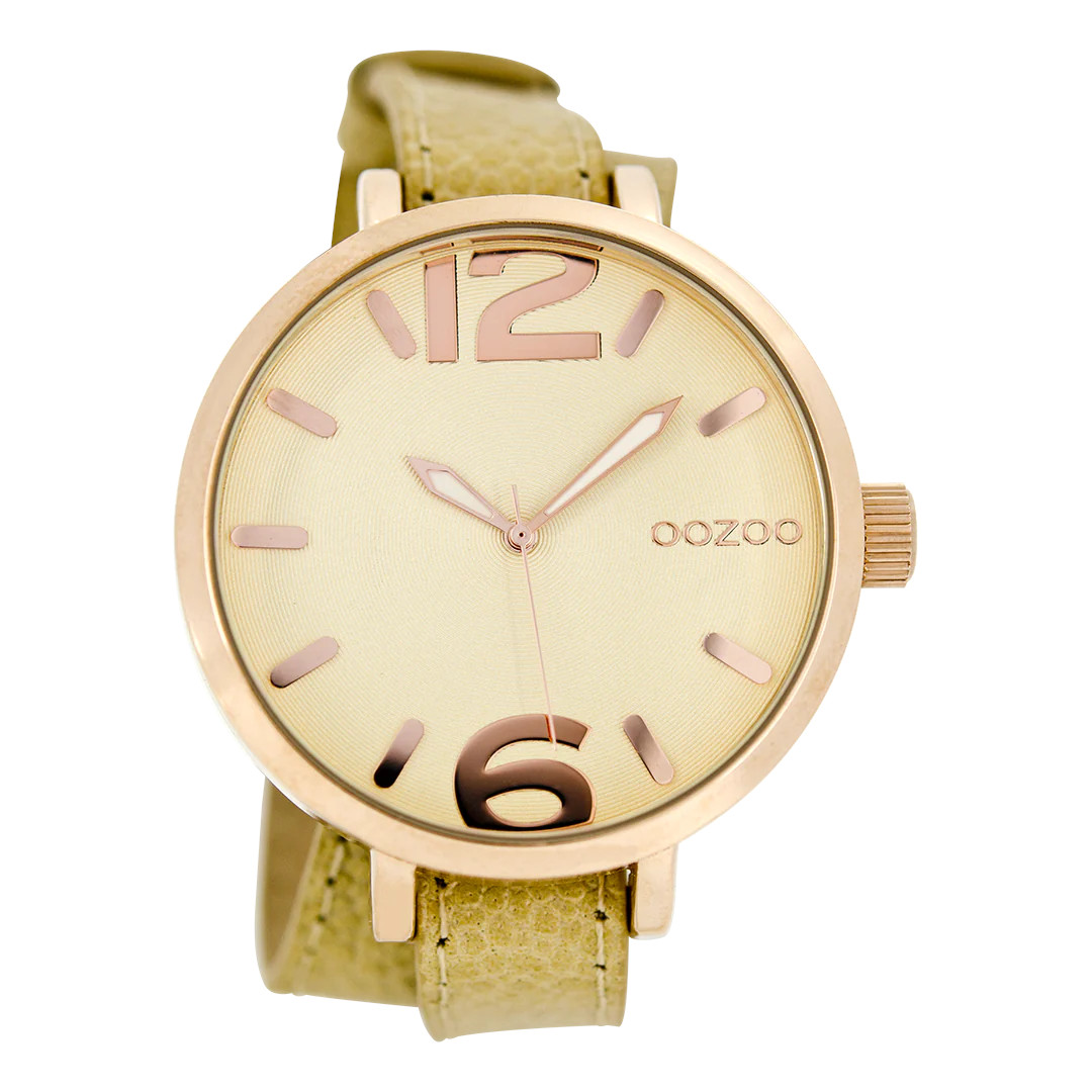 Oozoo Damenuhr C6835 IP-Rose Wickelarmband sandfarben 45 mm