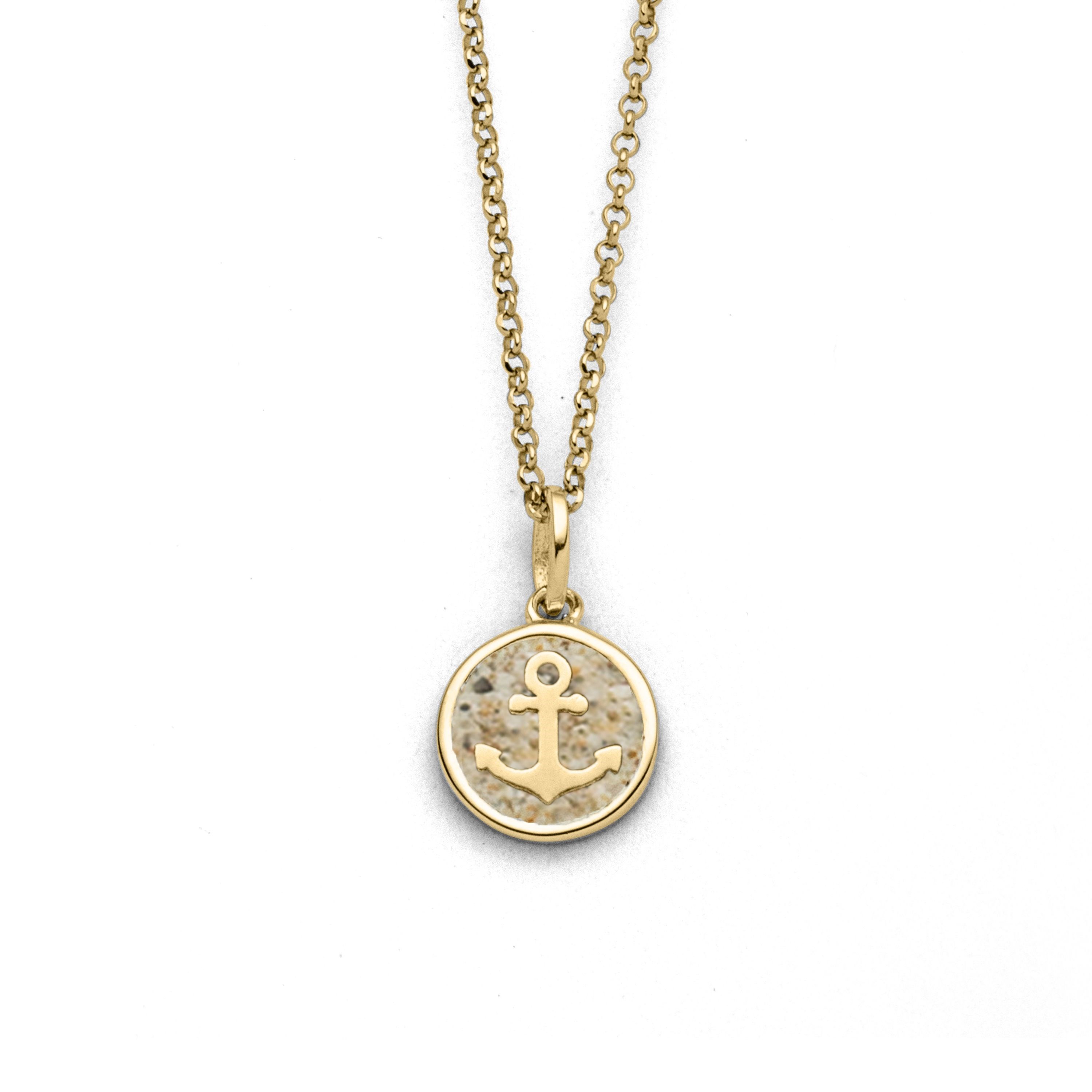 DUR Halskette K2947 „Anker 2.0“ 925er Silber Vergoldet 45 cm