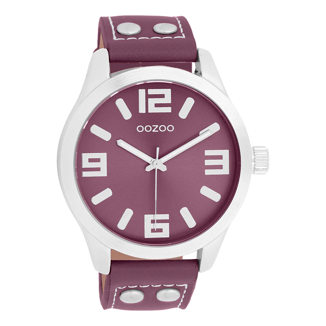 Oozoo Basic Line Uhr C11552 Lila Lederband 46 mm