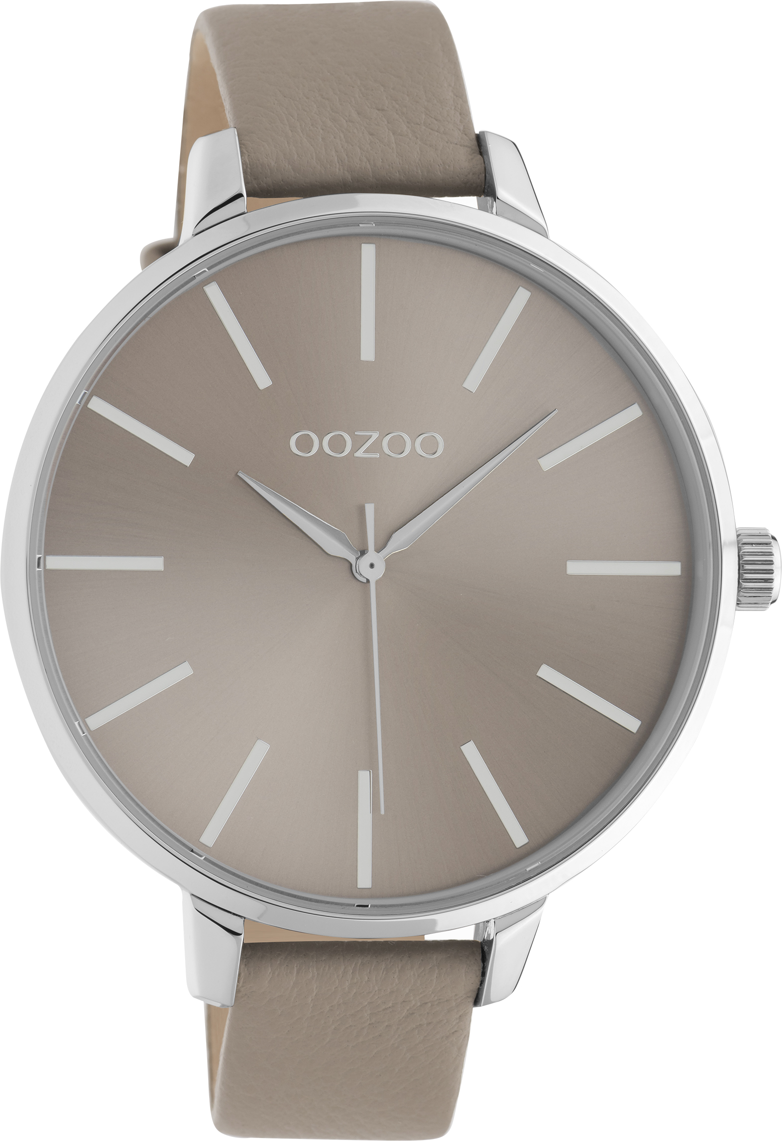 Oozoo XL Damenuhr C10712 Taupe Lederband 48 mm