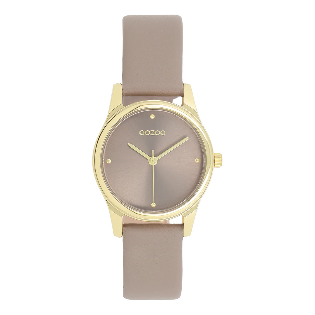 Oozoo Damenuhr C11625 IP-Gold Lederband Taupe 28 mm
