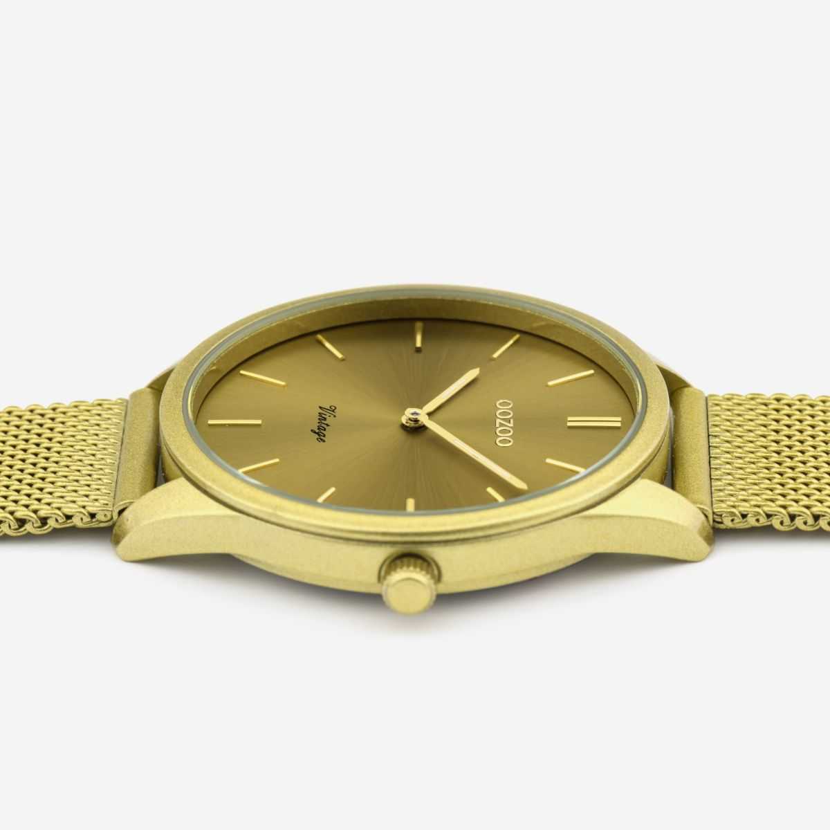 Oozoo Damenuhr C20005 gelb Milanaiseband 38 mm liegend