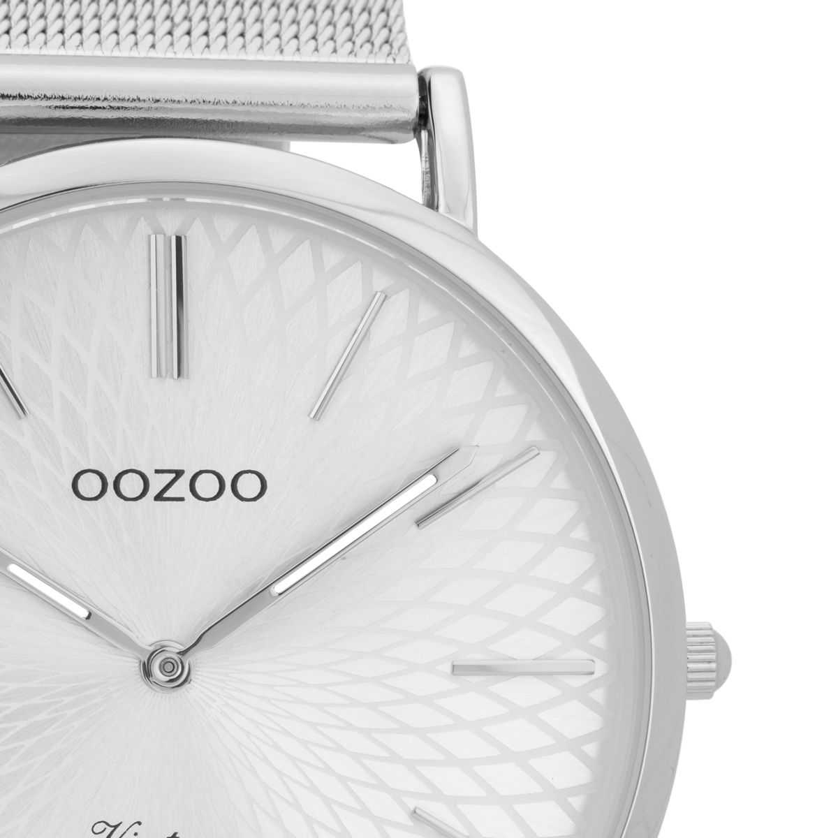 Oozoo Vintage Damenuhr C9340 - silberfarben - Meshband - 40 mm - Zifferblatt