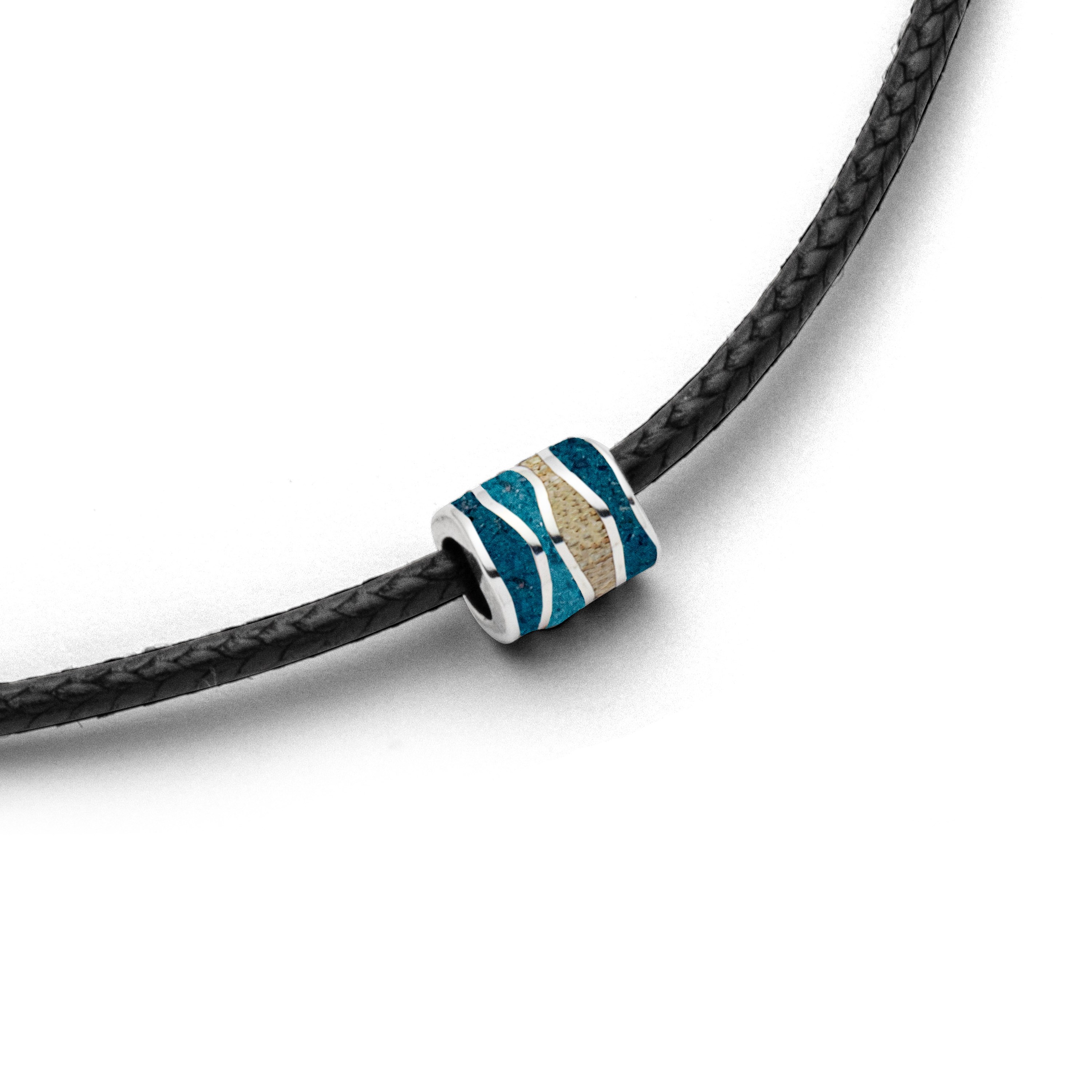 DUR Halskette K3061 „Strandwellen" Strandsand/Blauer Steinsand 50 cm