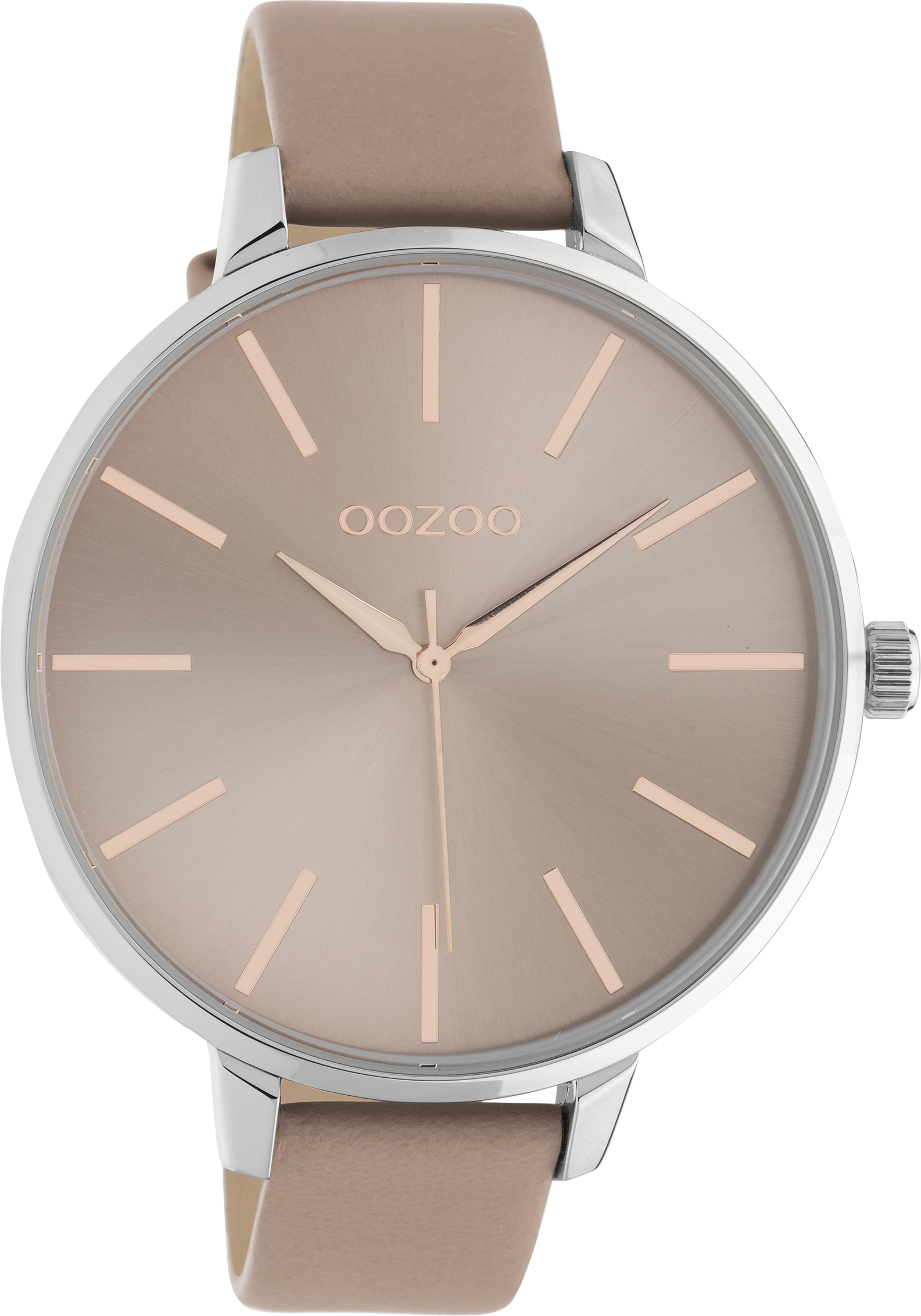 Oozoo XL Damenuhr C10711 Rosa Lederband 48 mm