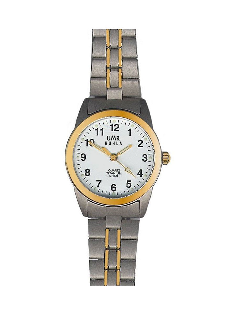 UMR Ruhla Basic Titan Damenuhr 7170-9 Bicolor Titanband 26 mm