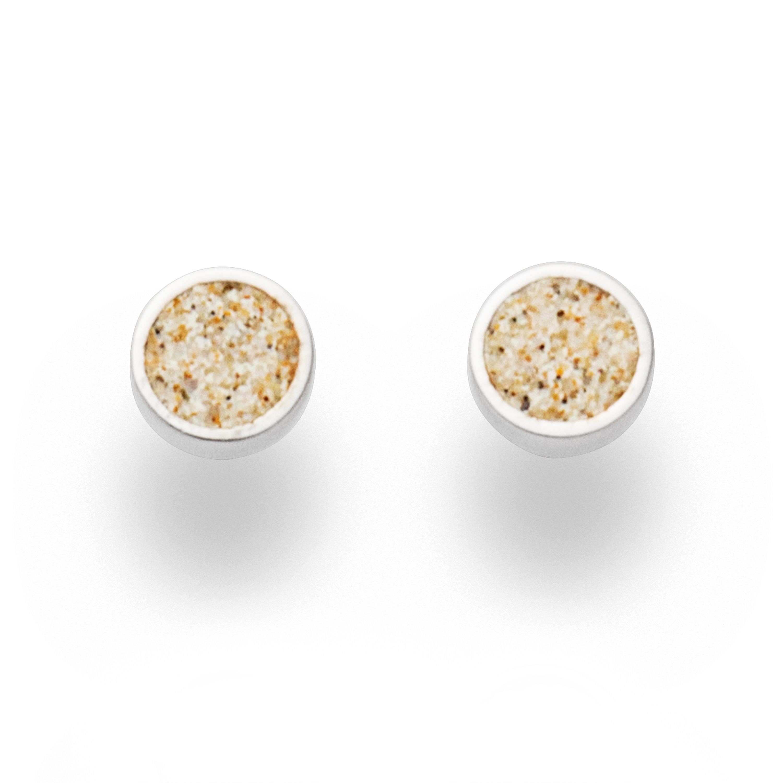 DUR Ohrringe Ohrstecker O4976 „Kleiner Sandkuss" Strandsand 8 mm