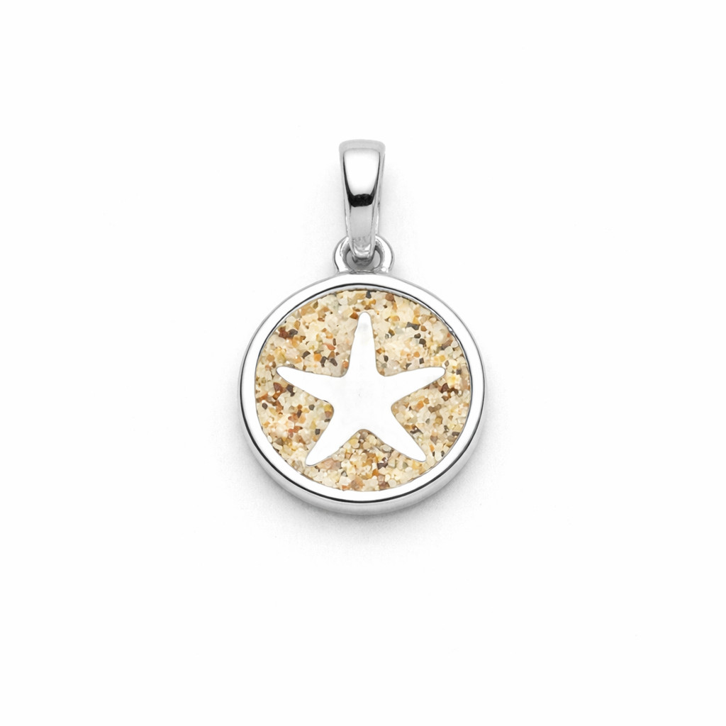 DUR Anhänger P5051 Seestern 2.0 – 925 Silber mit Strandsand 10 mm